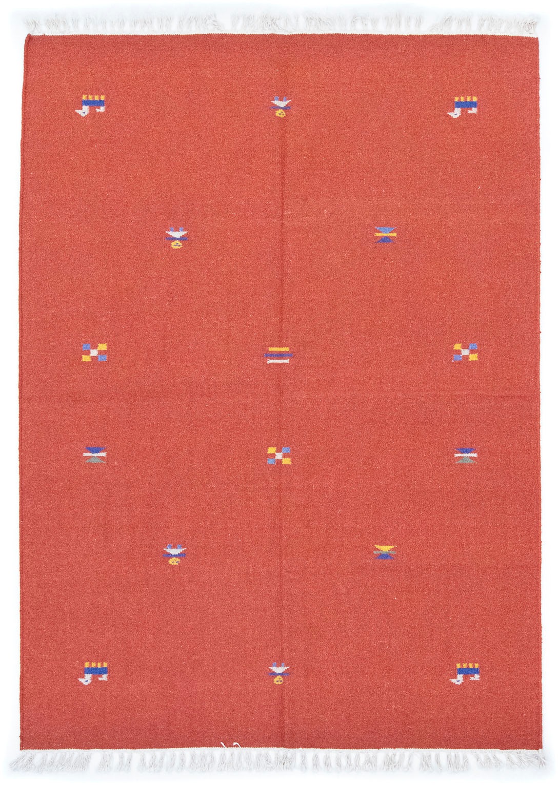 morgenland Wollteppich »Kelim Teppich handgewebt orange«, rechteckig, Kurzflor