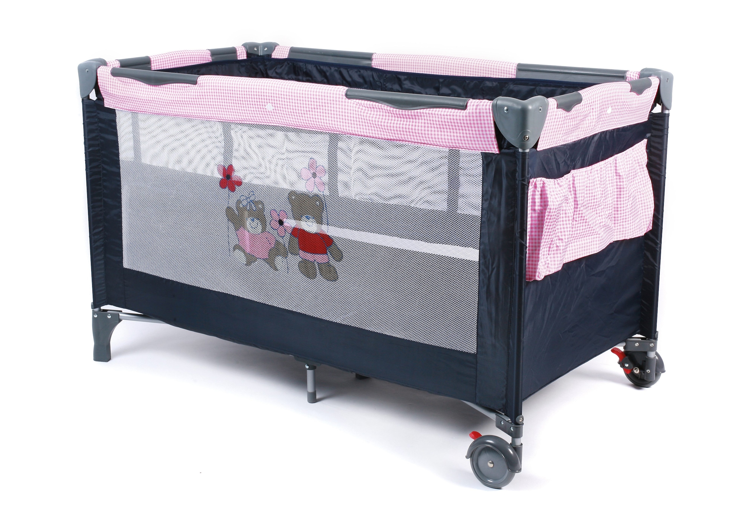 Baby-Reisebett »Luxus Pink Checker«, inkl. Tragetasche