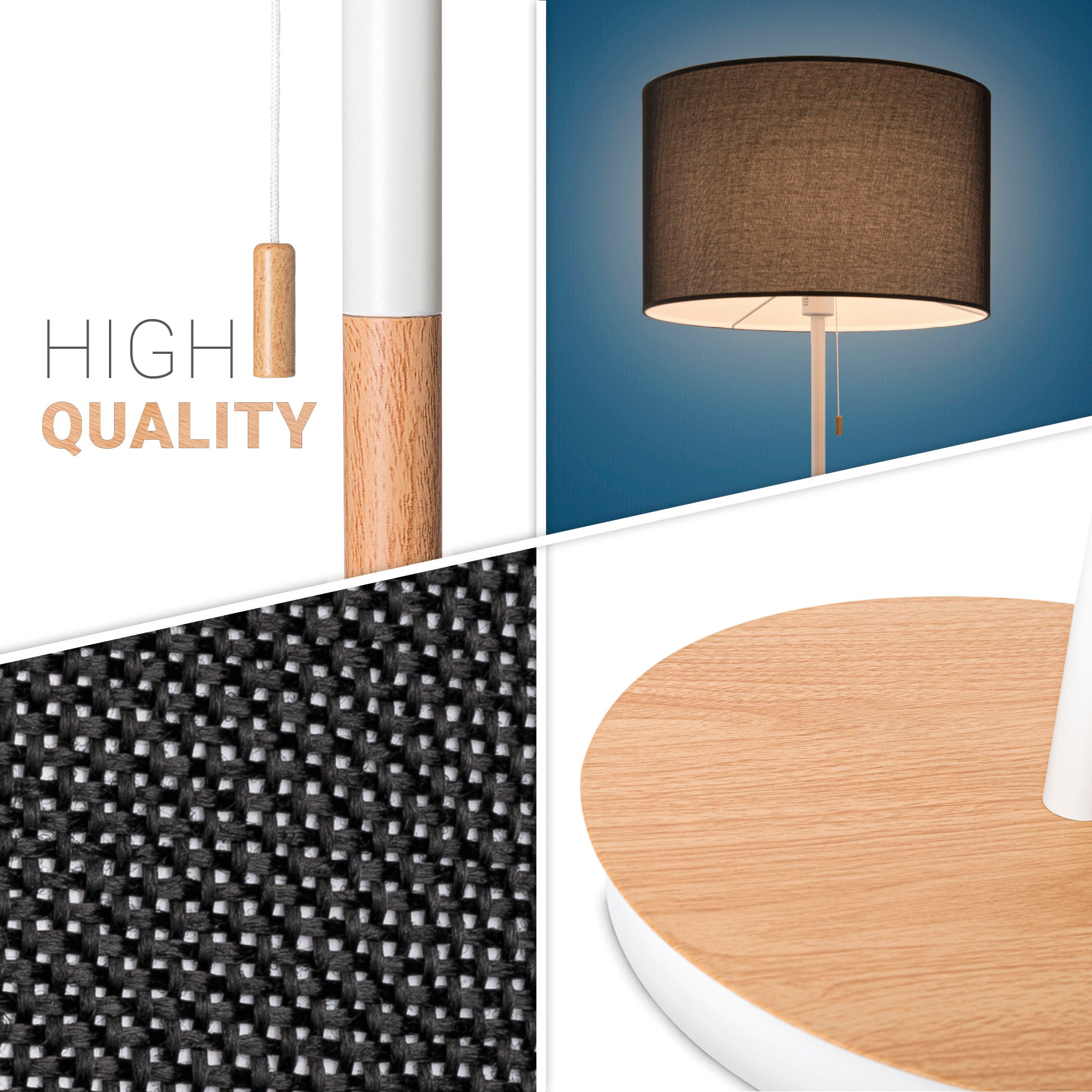 Paco Home Stehlampe »EK CA UNI COLOR«, Leuchtmittel E27 | ohne Leuchtmittel, Stoffschirm Wohnzimmer Skandi Standleuchte E27 Einfarbig Stofflampe