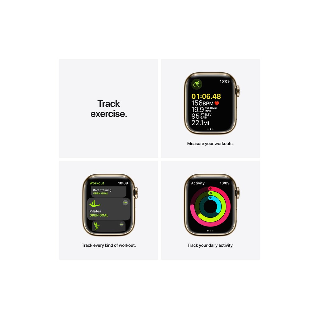 Apple Smartwatch »Serie 7, GPS, 41 mm Edelstahlgehäuse mit Milanaise-Armband«, (Watch OS)