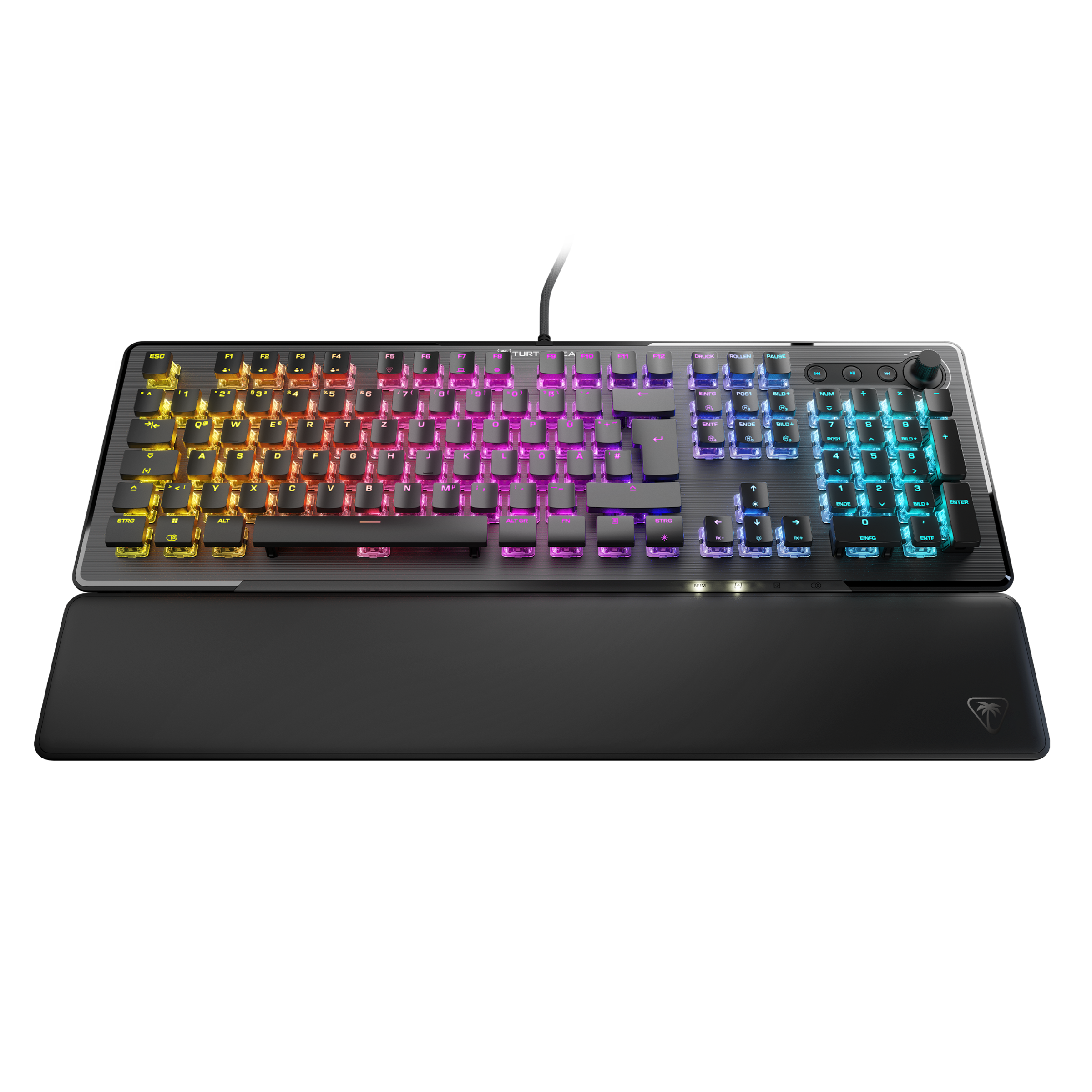 Turtle Beach Gaming-Tastatur »Vulcan II, Linear«, (Lautstärkeregler-Funktionstasten-Profil-Speicher-Ziffernblock-verstellbare Füsse-Handgelenkauflage), Linear