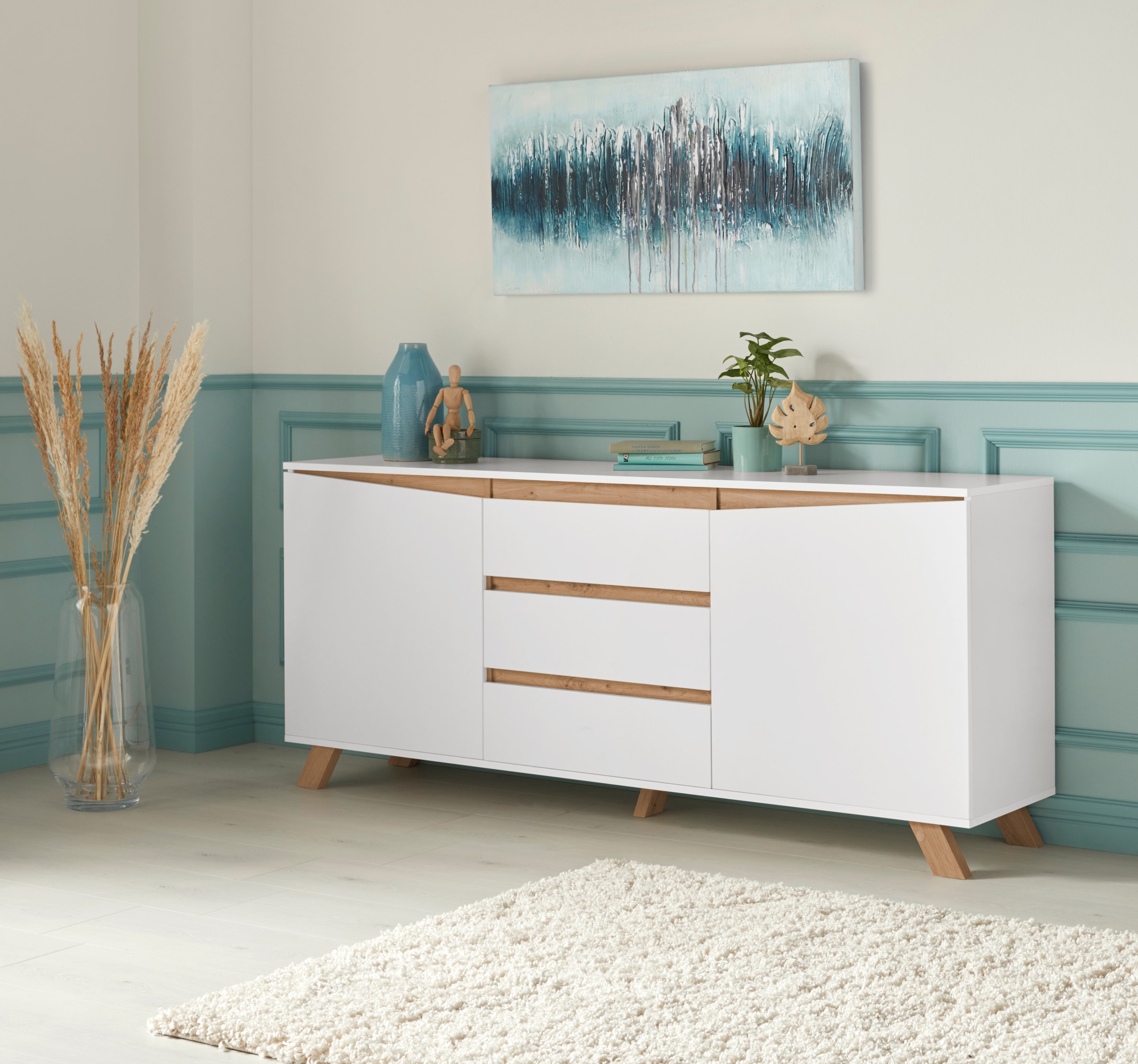 Homexperts Sideboard »Vicky«, Breite 160 cm oder 180 cm, in matt weiss