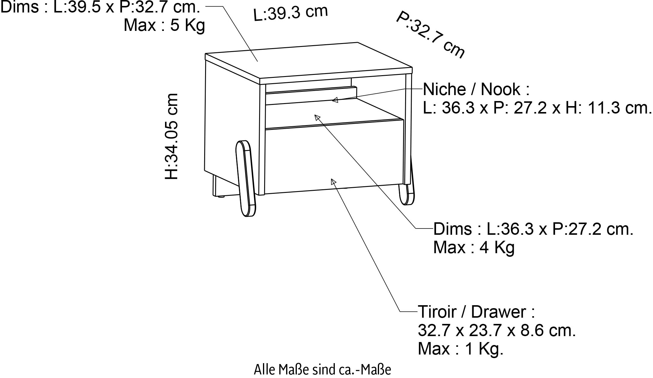 Demeyere GROUP Nachtkommode »Ilian«, modernes Design fürs Kinderzimmer