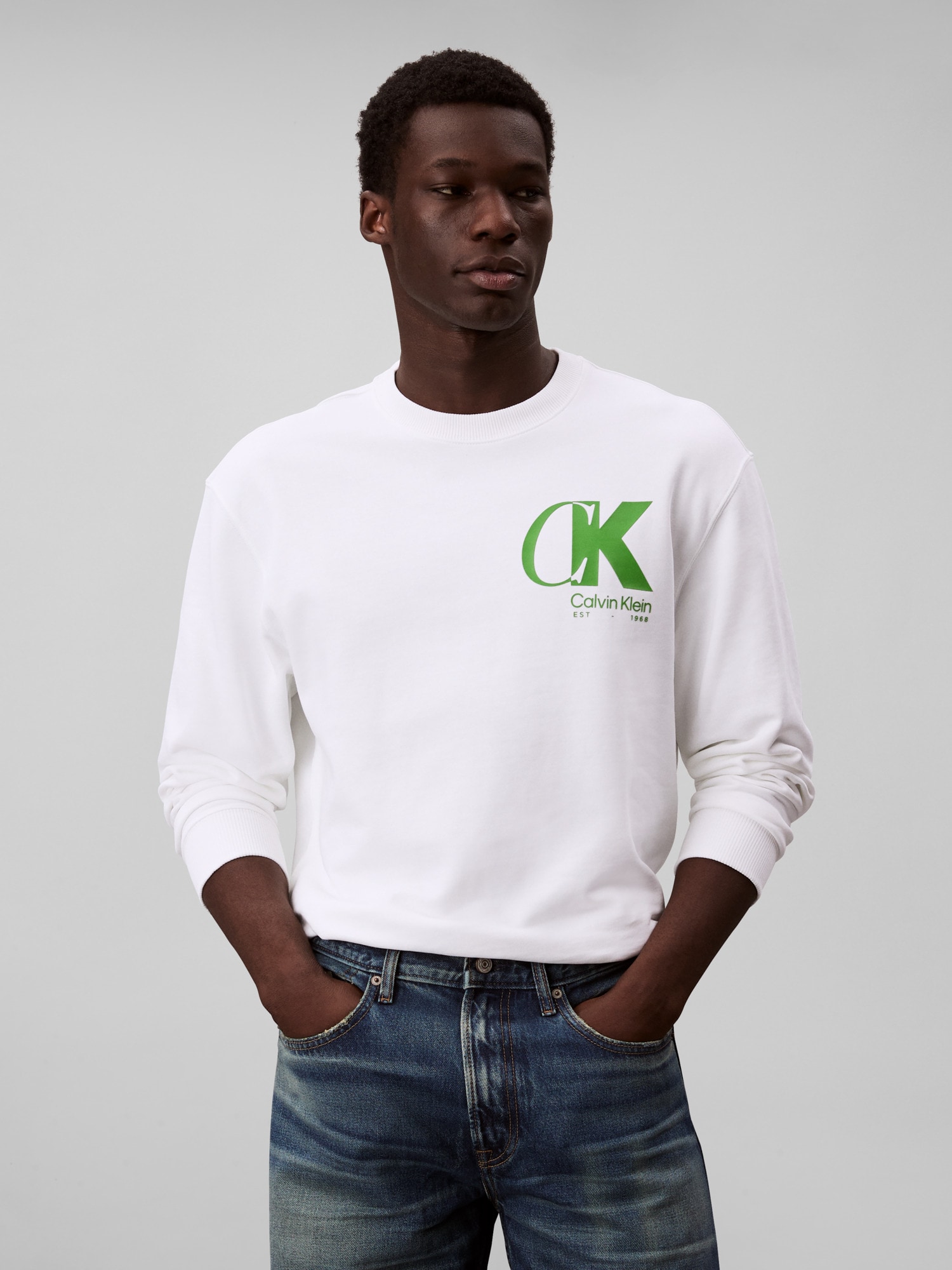 Calvin Klein Sweatshirt »LS EU 350TERRY CK OVERLAP GRAPHI«, Rundhalsausschnitt, regular fit