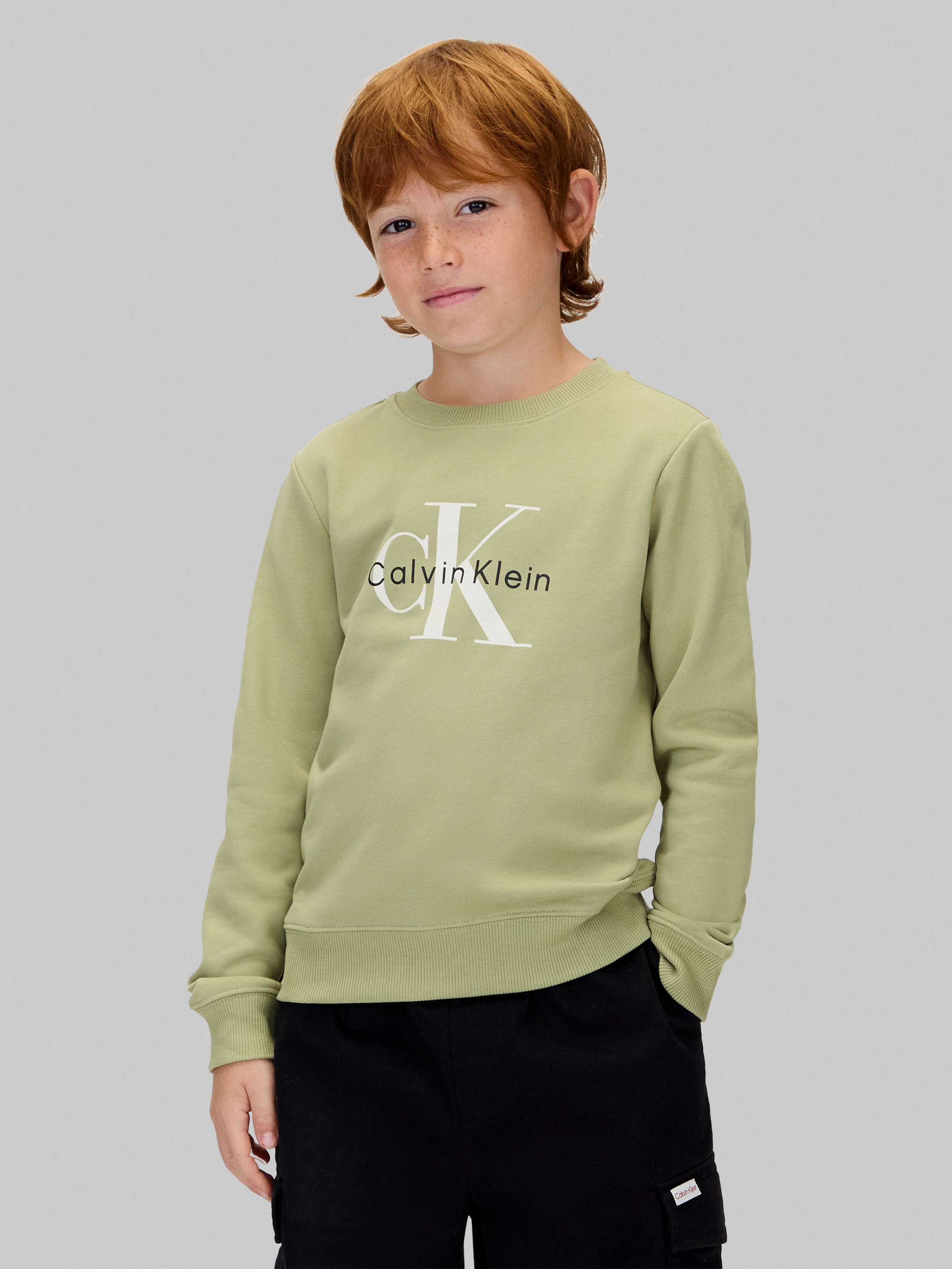 Calvin Klein Jeans Sweatshirt »CK MONOGRAM TERRY CN SWEATSHIRT«, für Kinder bis 16 Jahre, Logo-Print