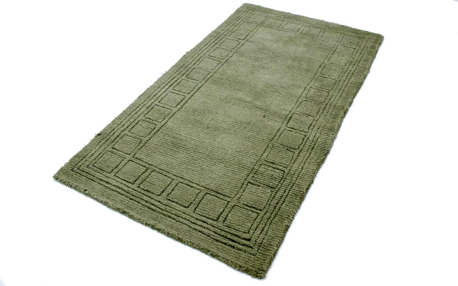 morgenland Wollteppich »Gabbeh Teppich handgetuftet grün«, rechteckig, Kurzflor