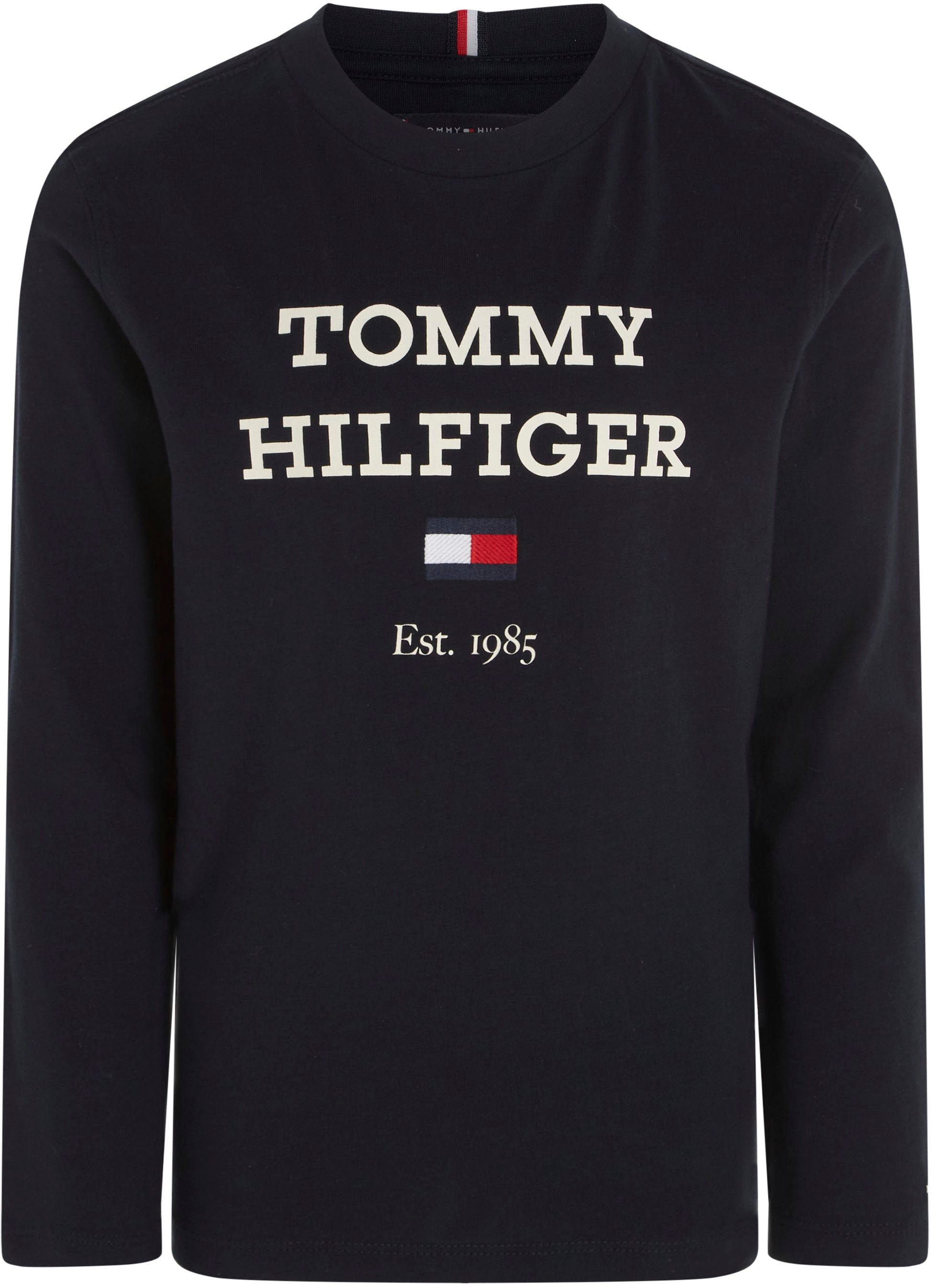 Tommy Hilfiger Langarmshirt »TH LOGO TEE L/S«, mit grossem Logo auf der Brust