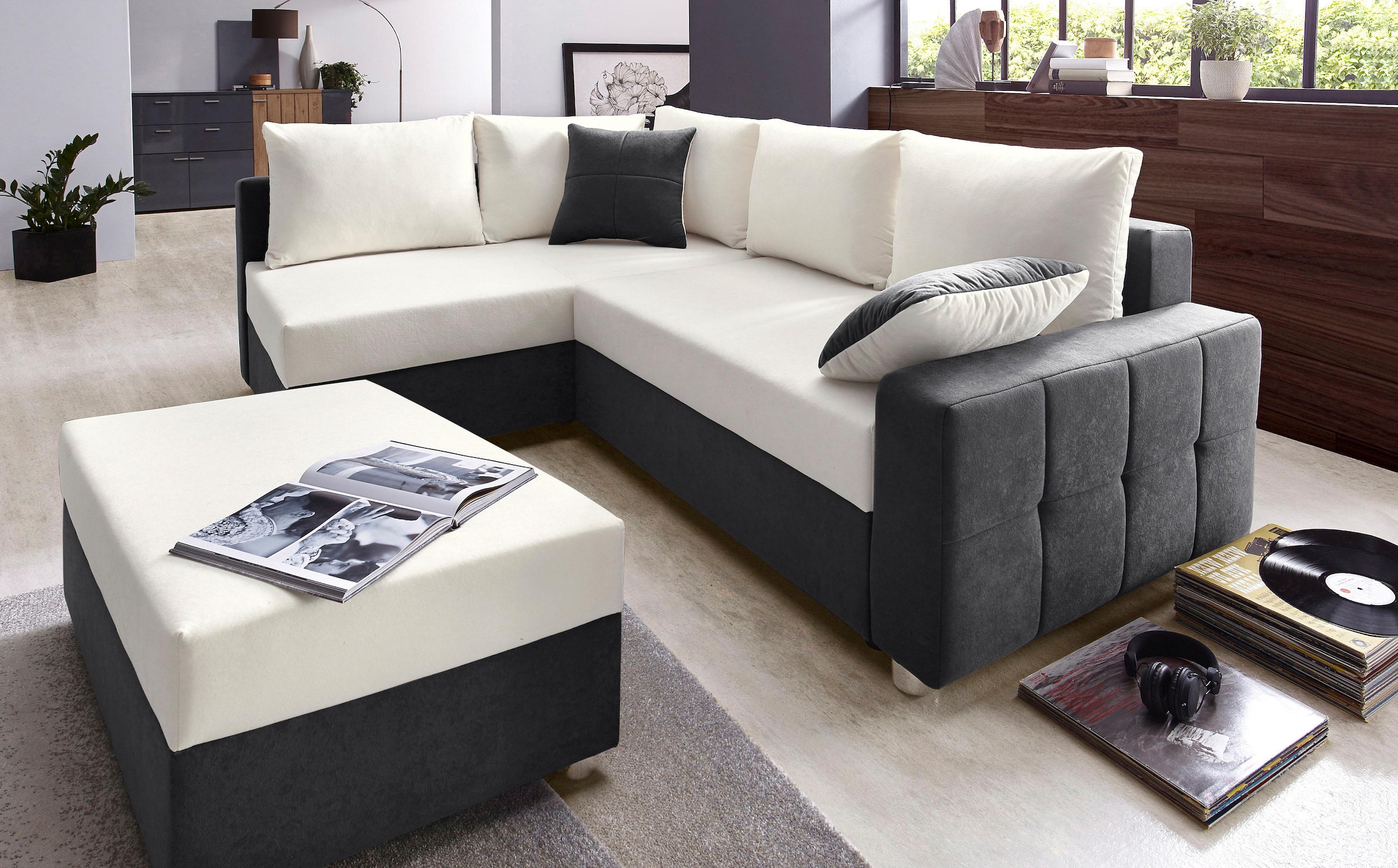 COLLECTION AB Ecksofa »Parma L-Form«, mit Bettfunktion und Federkern