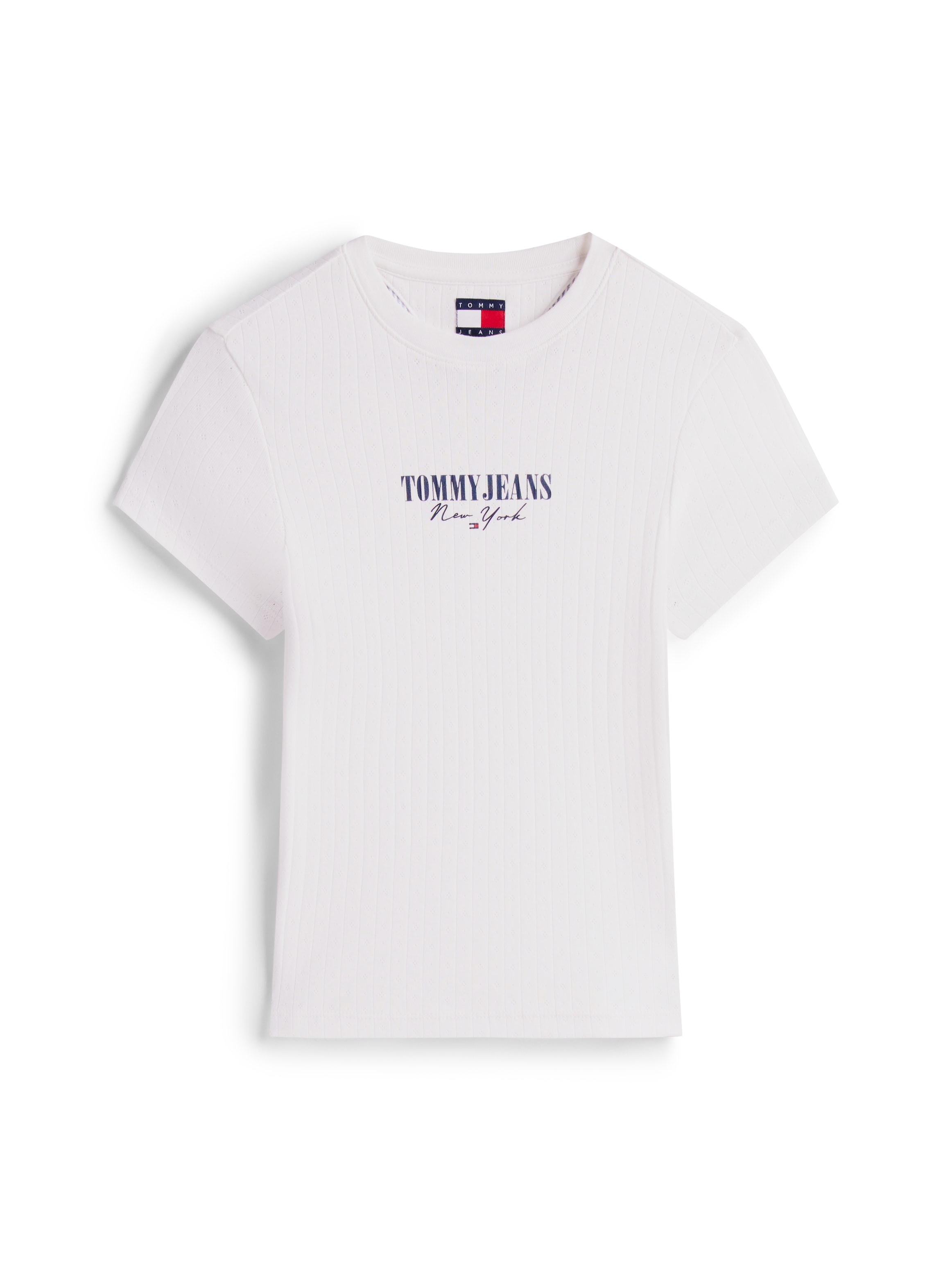 Tommy Jeans Kurzarmshirt »TJW SLIM LOGO 2 POINTELLE TEE«