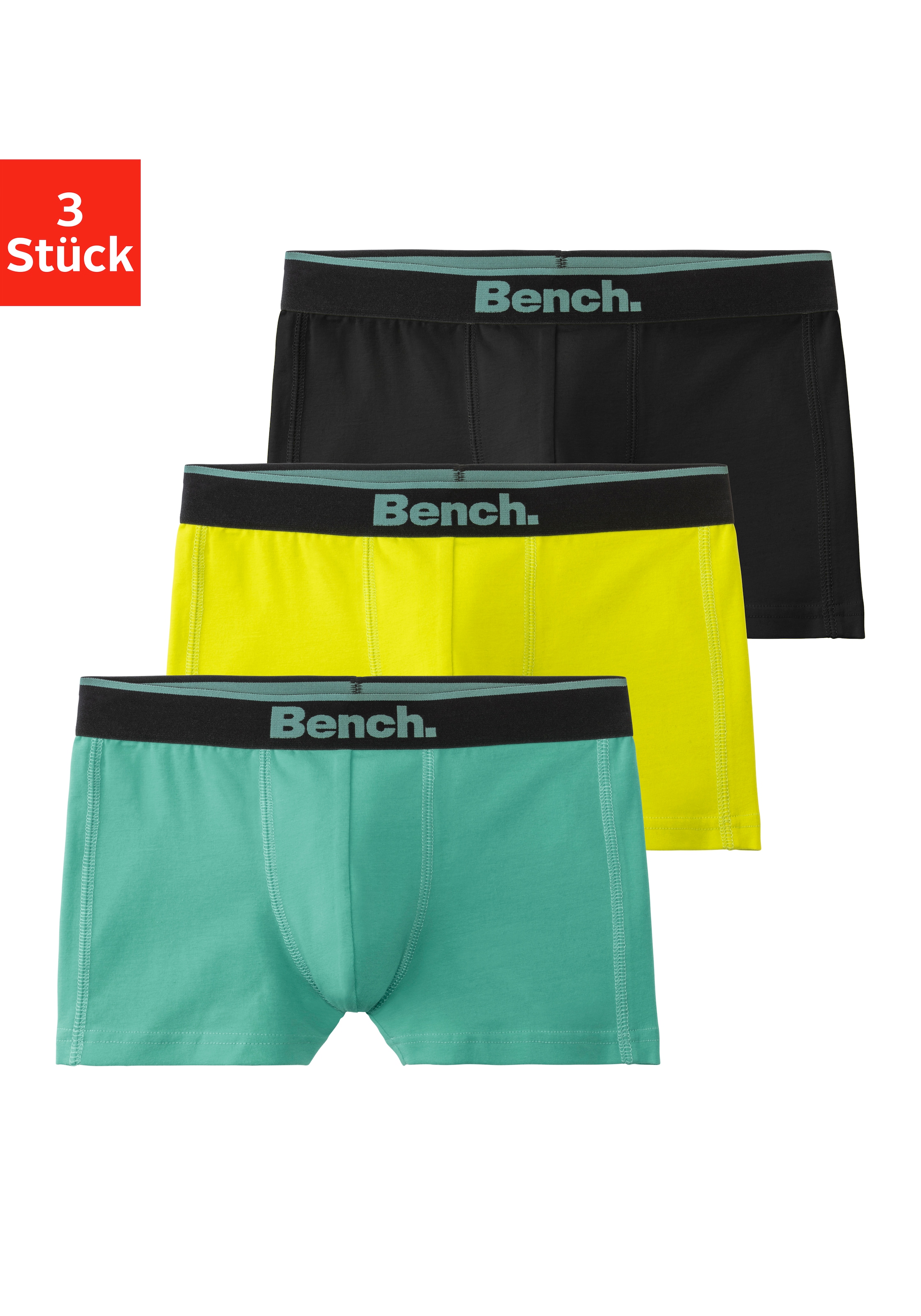 ✵ Bench. Boxer, (Packung, 3 St.), mit Ziernähten vorn online ordern |  Jelmoli-Versand | Klassische Panties
