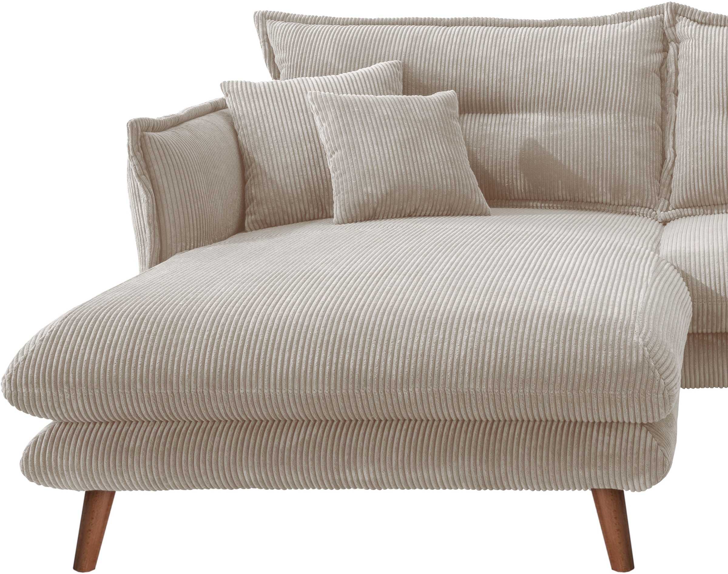 INOSIGN Ecksofa »Lazio modern und bequem, schmale Armlehnen, tolle Detailverarbeitung«, zwei verschiedene Fussfarben wählbar