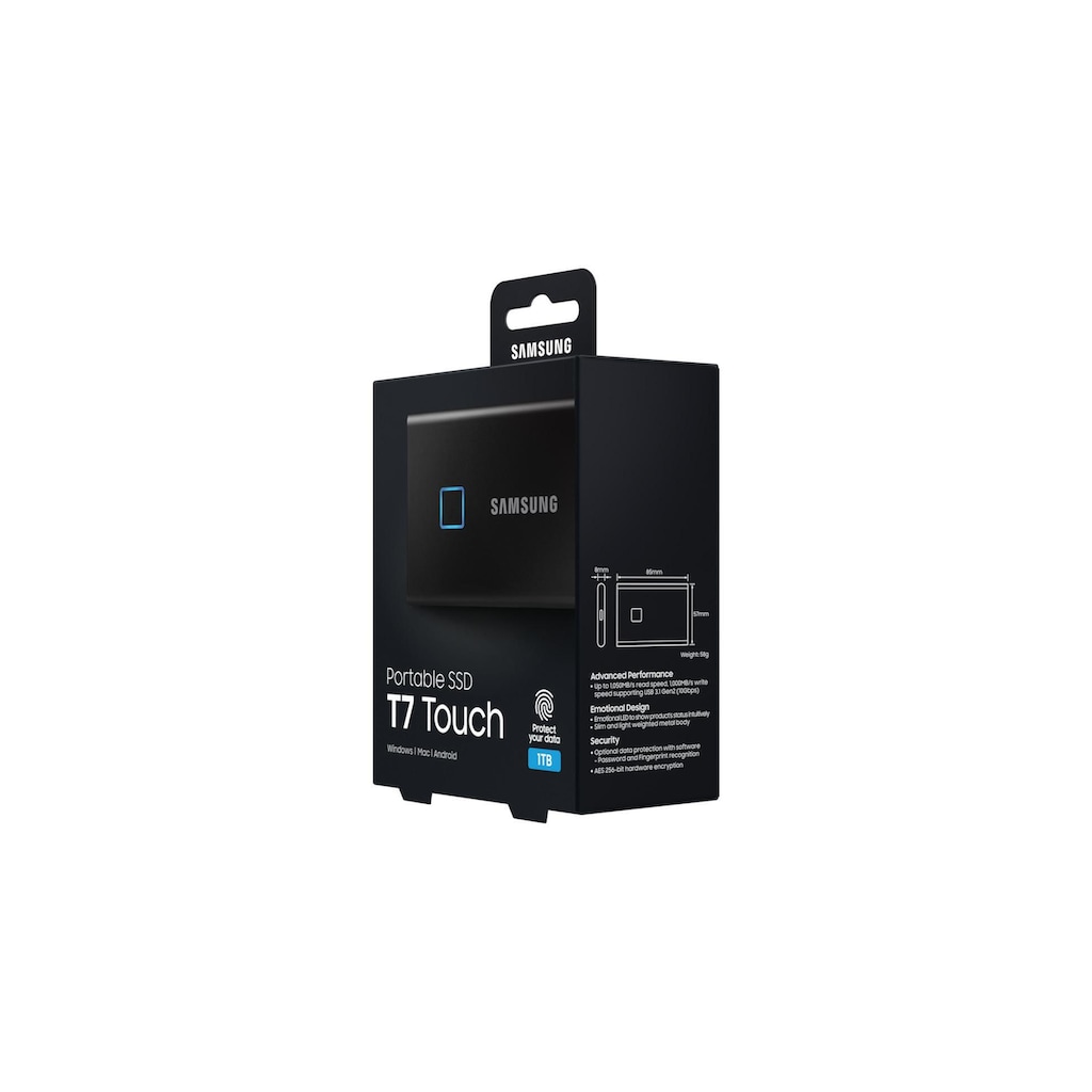 Samsung externe SSD »T7, 1 TB, Touch Black, USB 3.2 Gen 2«