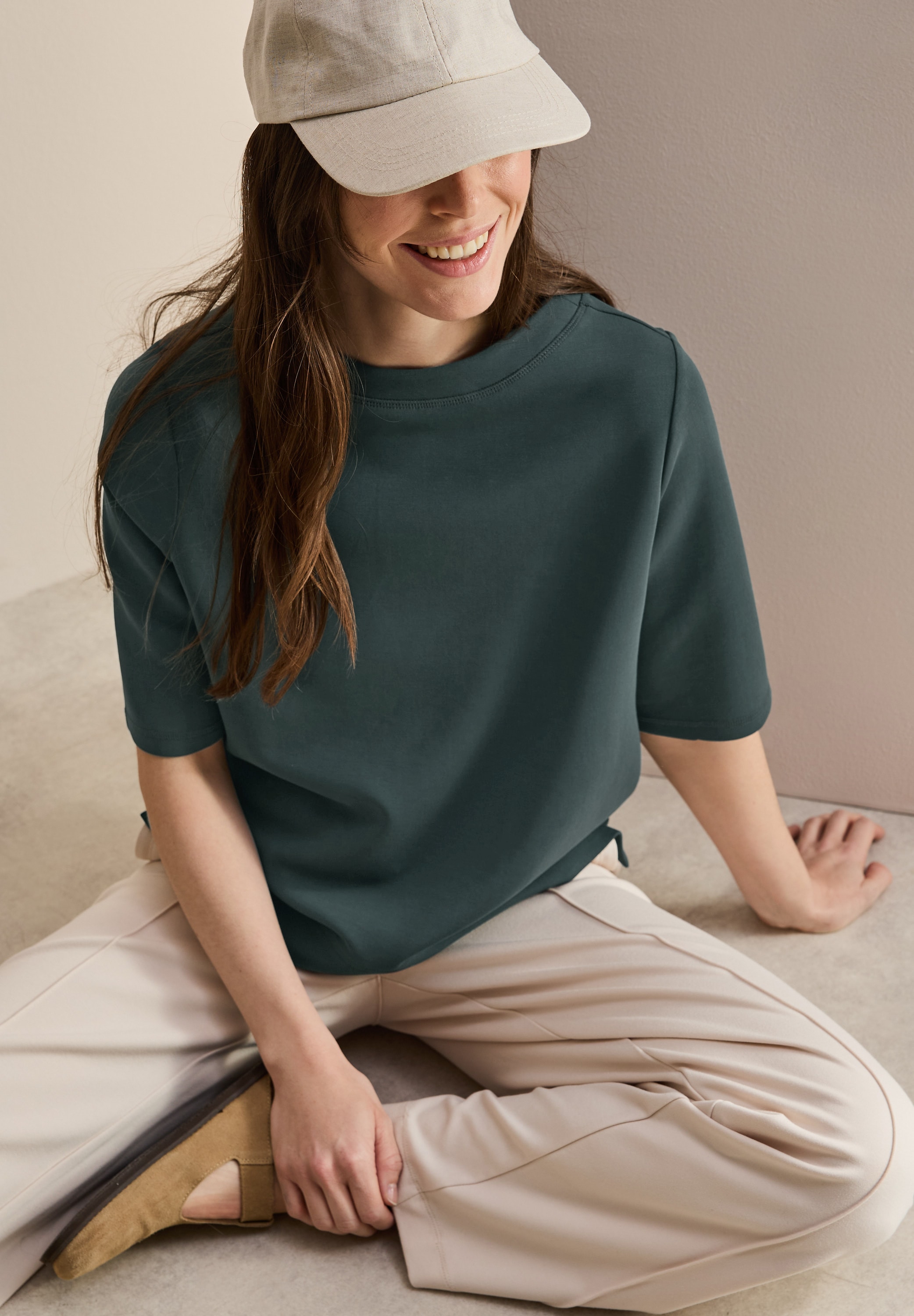 Cecil Sweatshirt, kurzarm, mit U-Boot-Ausschnitt