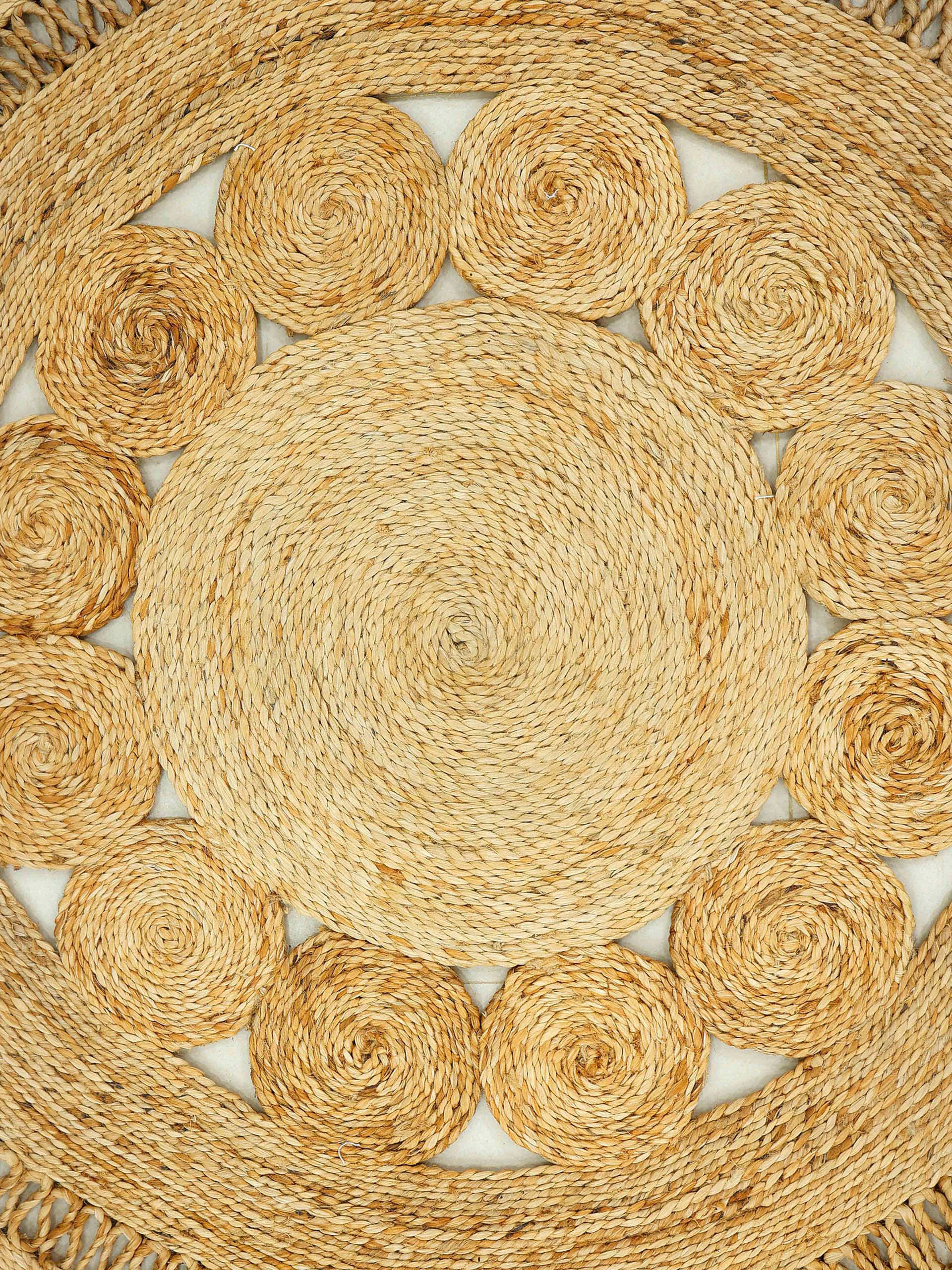 carpetfine Sisalteppich »Juteteppich Finn«, rund, 13 mm Höhe, natürliches Pflanzenmaterial von Hand gewebt, Boho Style