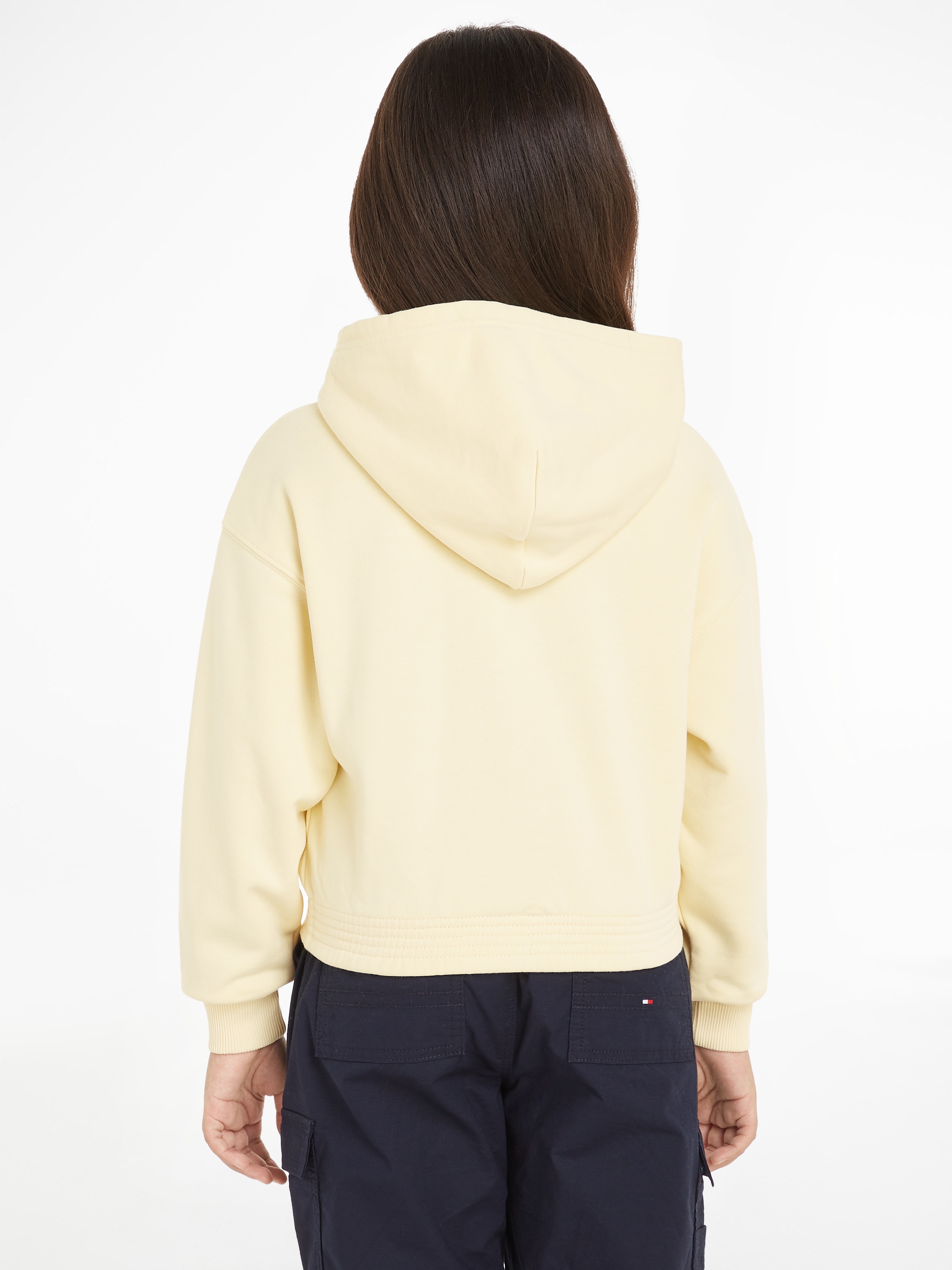 Tommy Hilfiger Kapuzensweatshirt »MONOTYPE FLOCK HOODIE«, Kinder bis 16 Jahre mit Logoschriftzug