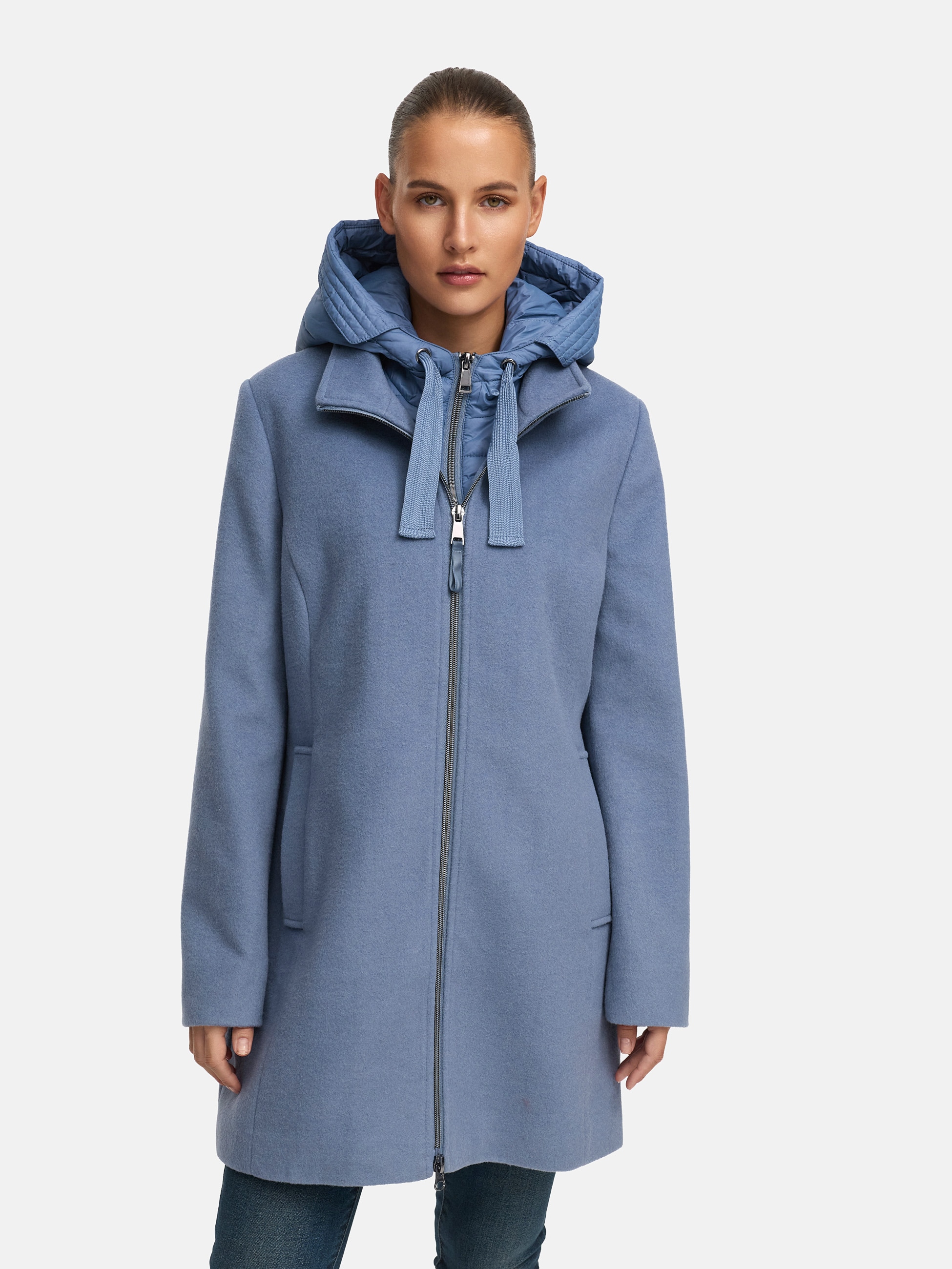 MANISA Wolljacke mit Kapuze mit herausnehmbarer Kapuze