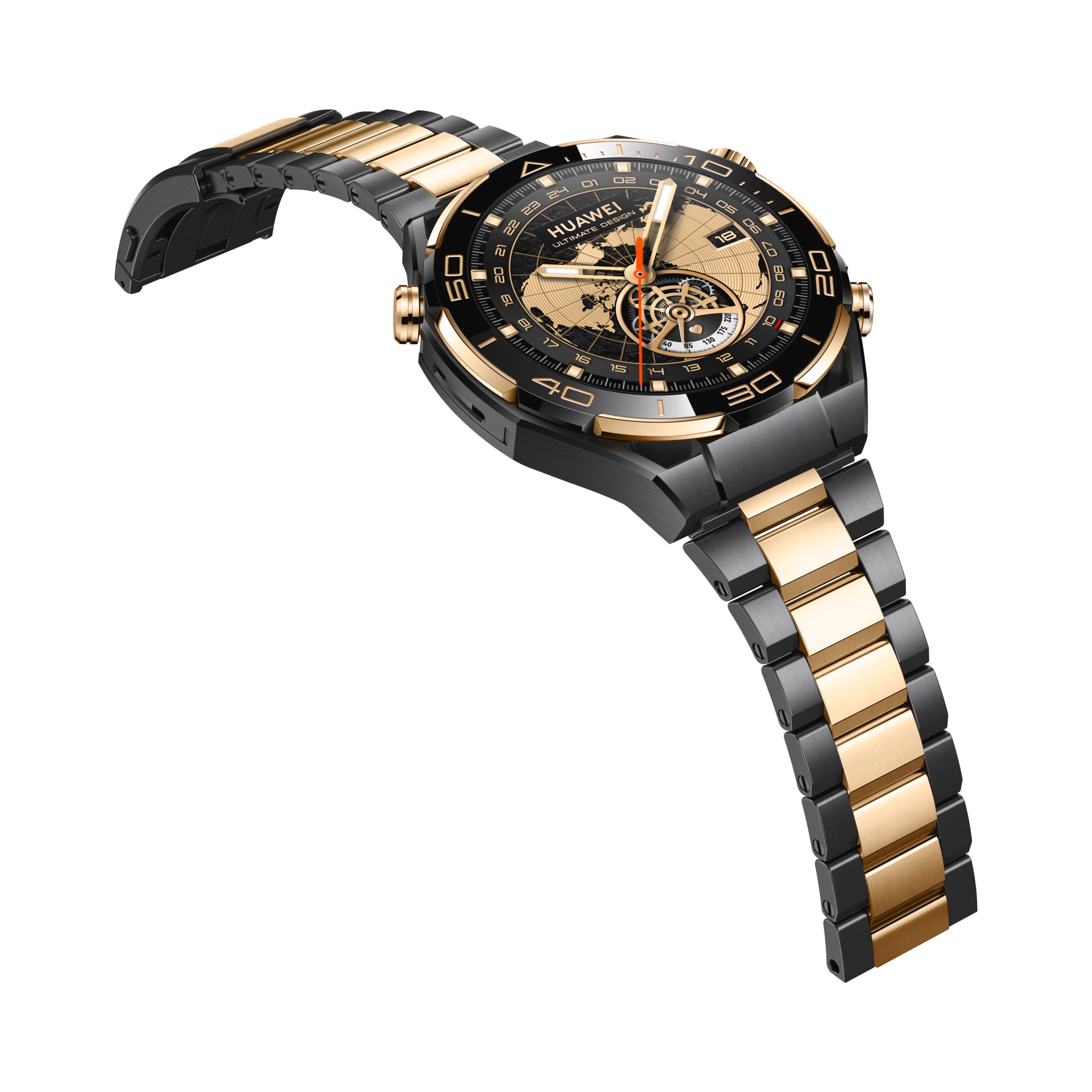 Huawei Smartwatch »WATCH ULTIMATE GOLD«, (3,81 cm / 1,5 Zoll), goldgefasste Keramiklünette, goldenes Armband aus Titanlegierung