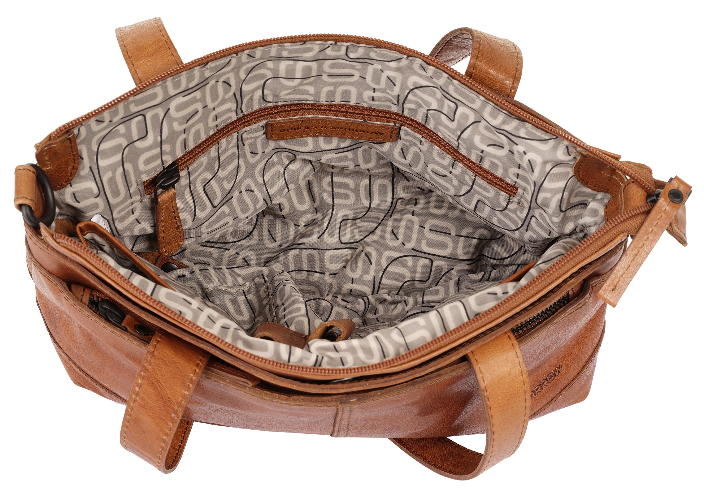 Spikes & Sparrow Henkeltasche, echt Leder