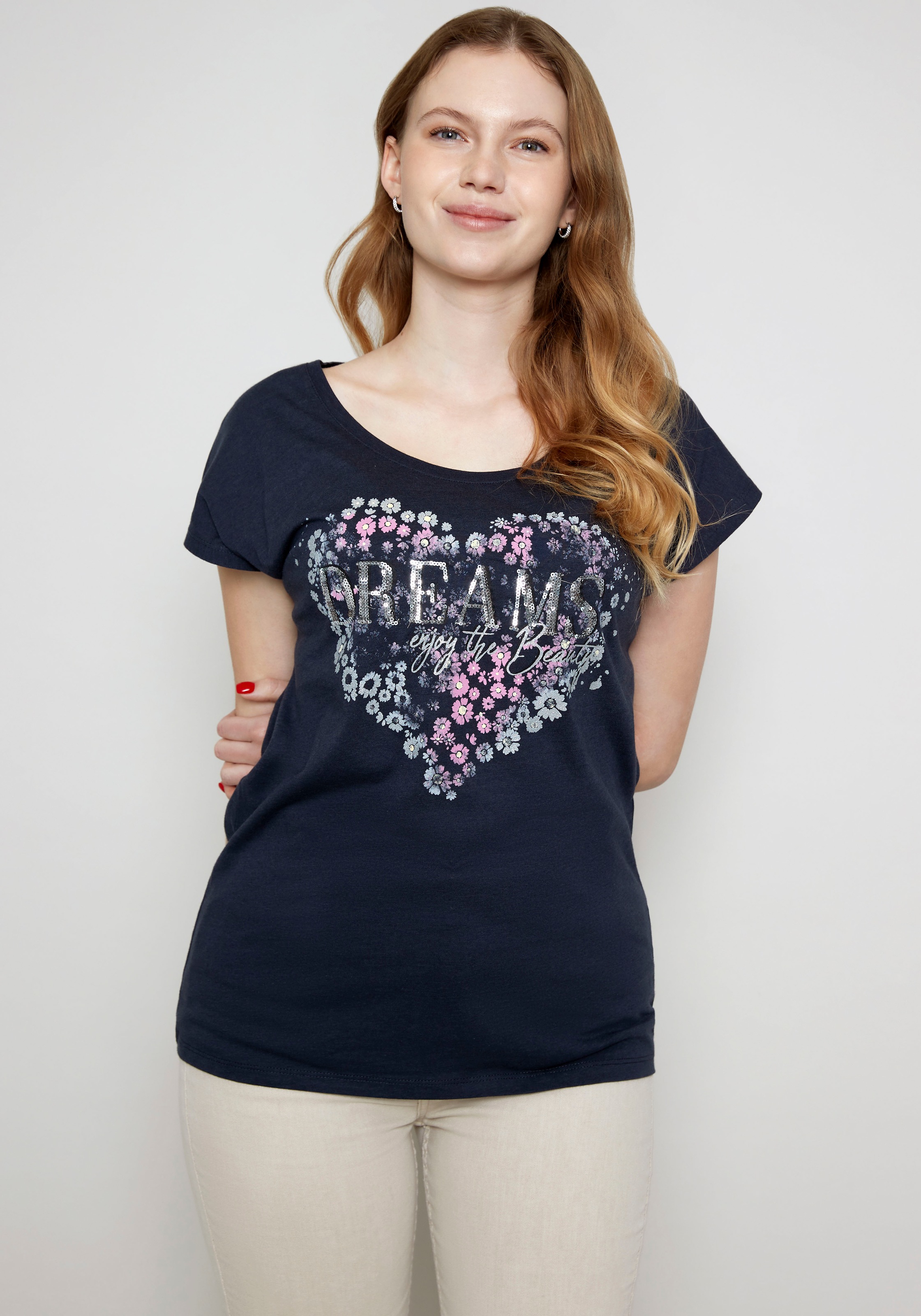 ZABAIONE Kurzarmshirt »Malisa«, (1 tlg.), mit Frontdruck kaufen