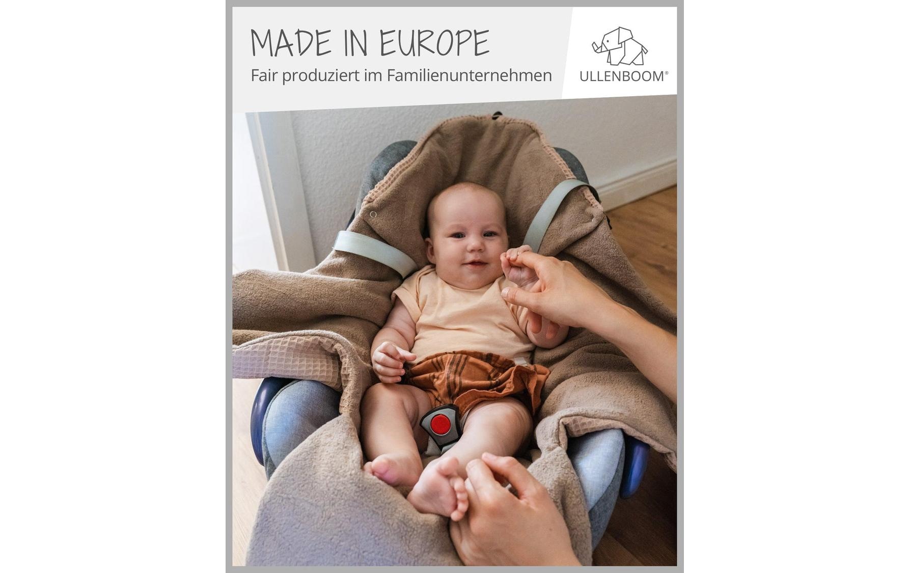 ULLENBOOM ® Babydecke »Waffel Floral Sand«