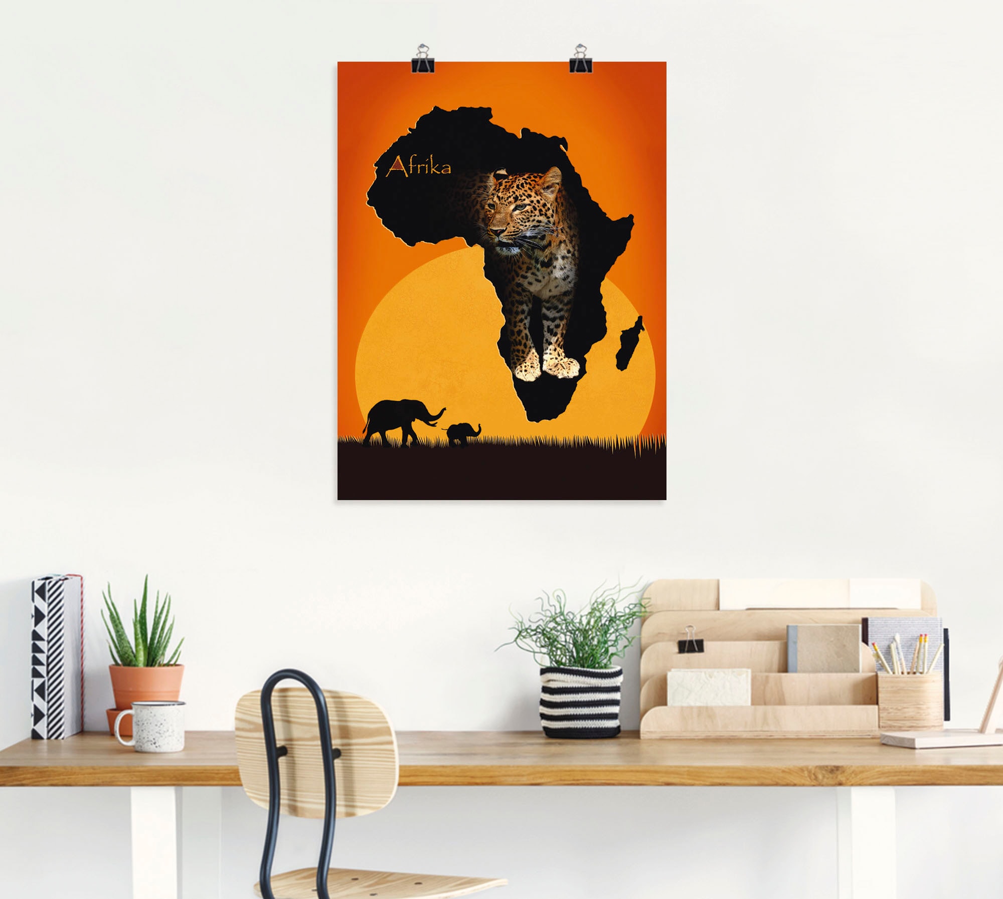 Artland Wandbild »Afrika der schwarze Kontinent«, Wildtiere, (1 St.), als Leinwandbild, Poster, Wandaufkleber in verschied. Grössen