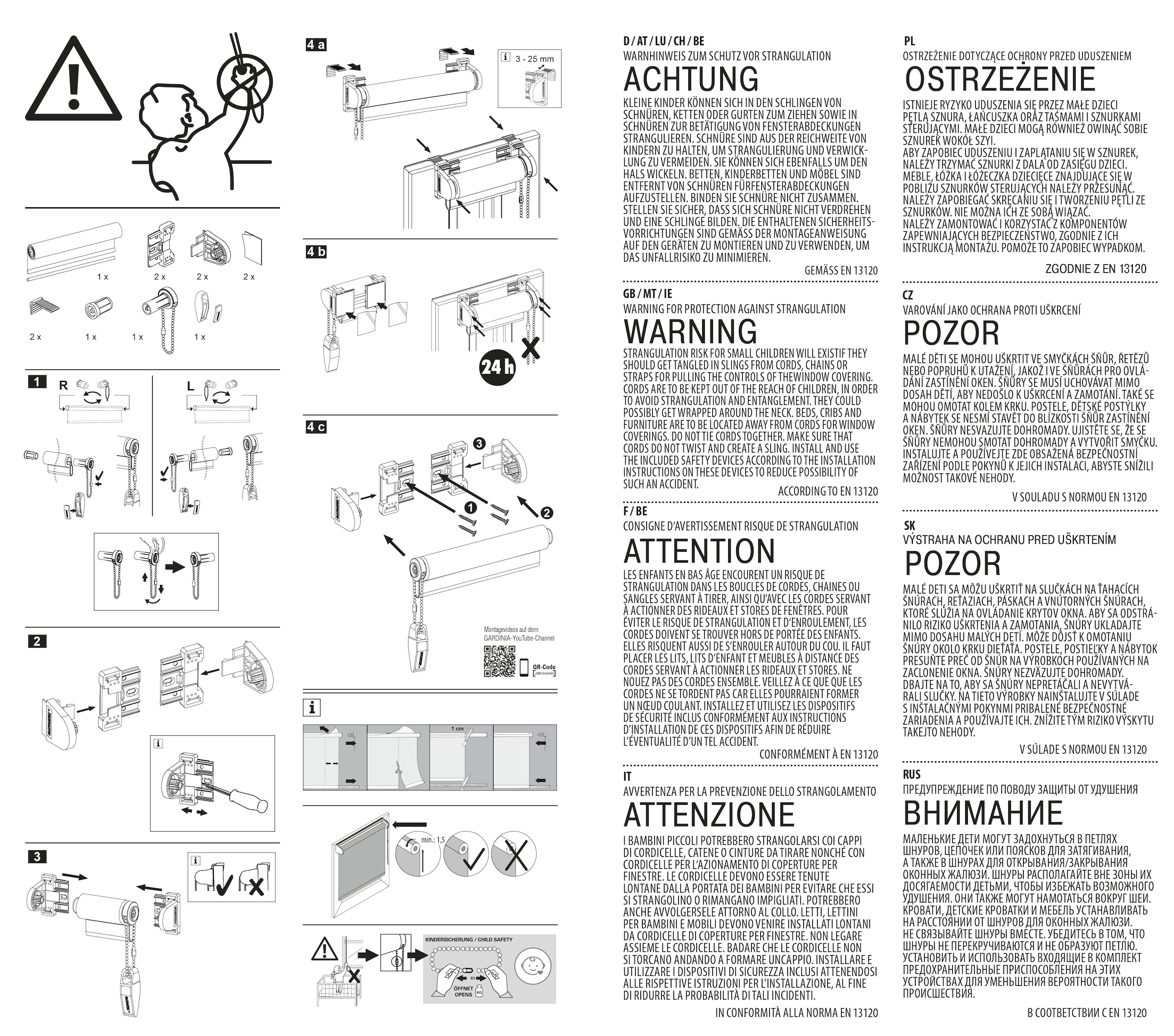 GARDINIA Seitenzugrollo »EASYFIX Rollo«, blickdicht, Sichtschutz, mit Bohren/ohne Bohren, freihängend, mit Scandinavian Motiv