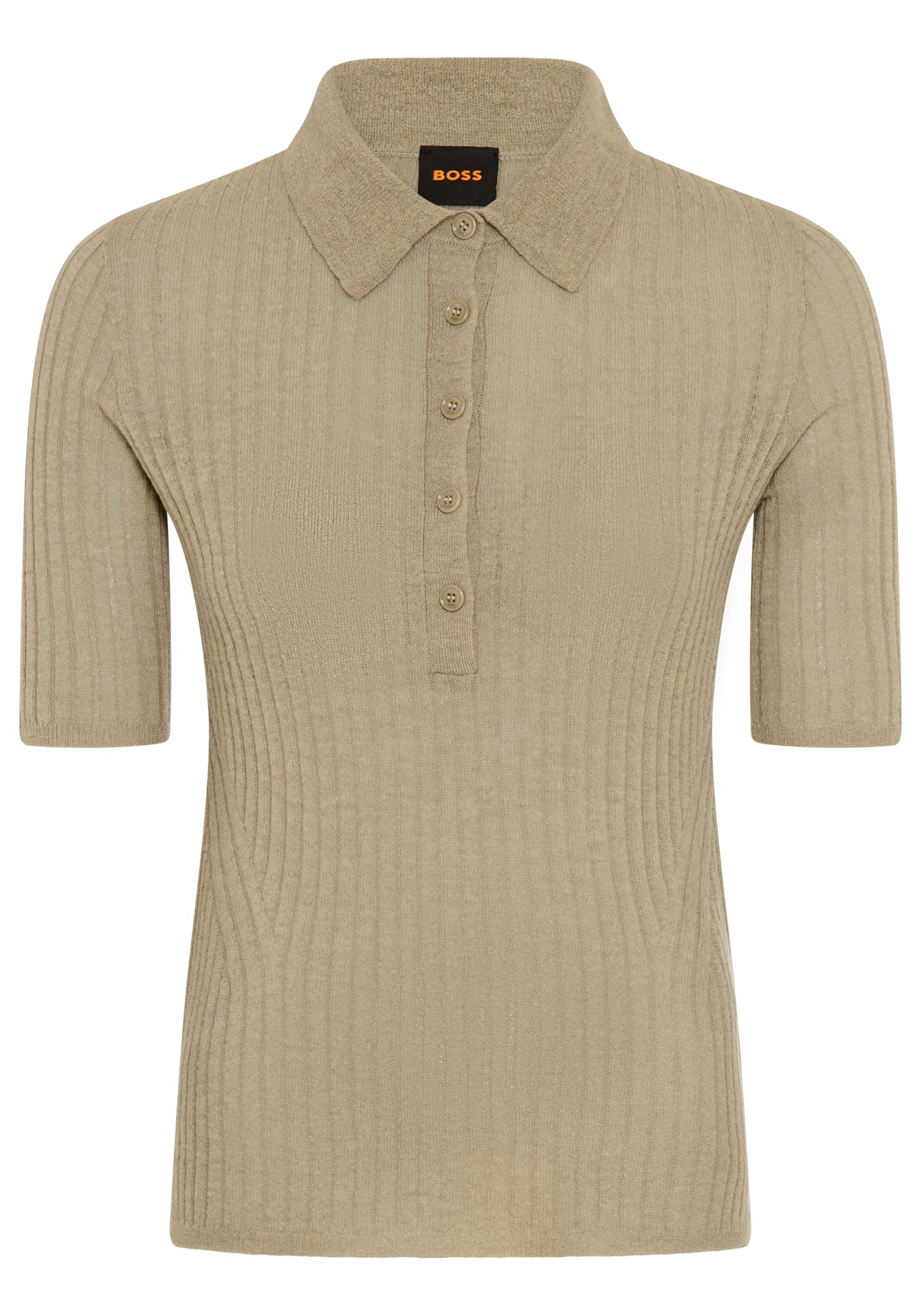 BOSS ORANGE Kurzarmpullover "Fugano Premium Damenmode" aus Schurwollmischung
