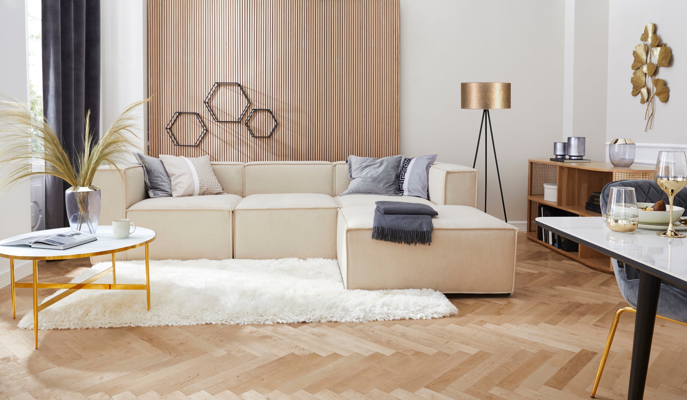 Leonique Hochflor-Teppich »Lasse, hoher Flor, besonders weich durch Mikrofaser«, rechteckig, 76 mm Höhe, Shaggy-Look, meliertes Garn, Wohnzimmer, Schlafzimmer, Kinderzimmer