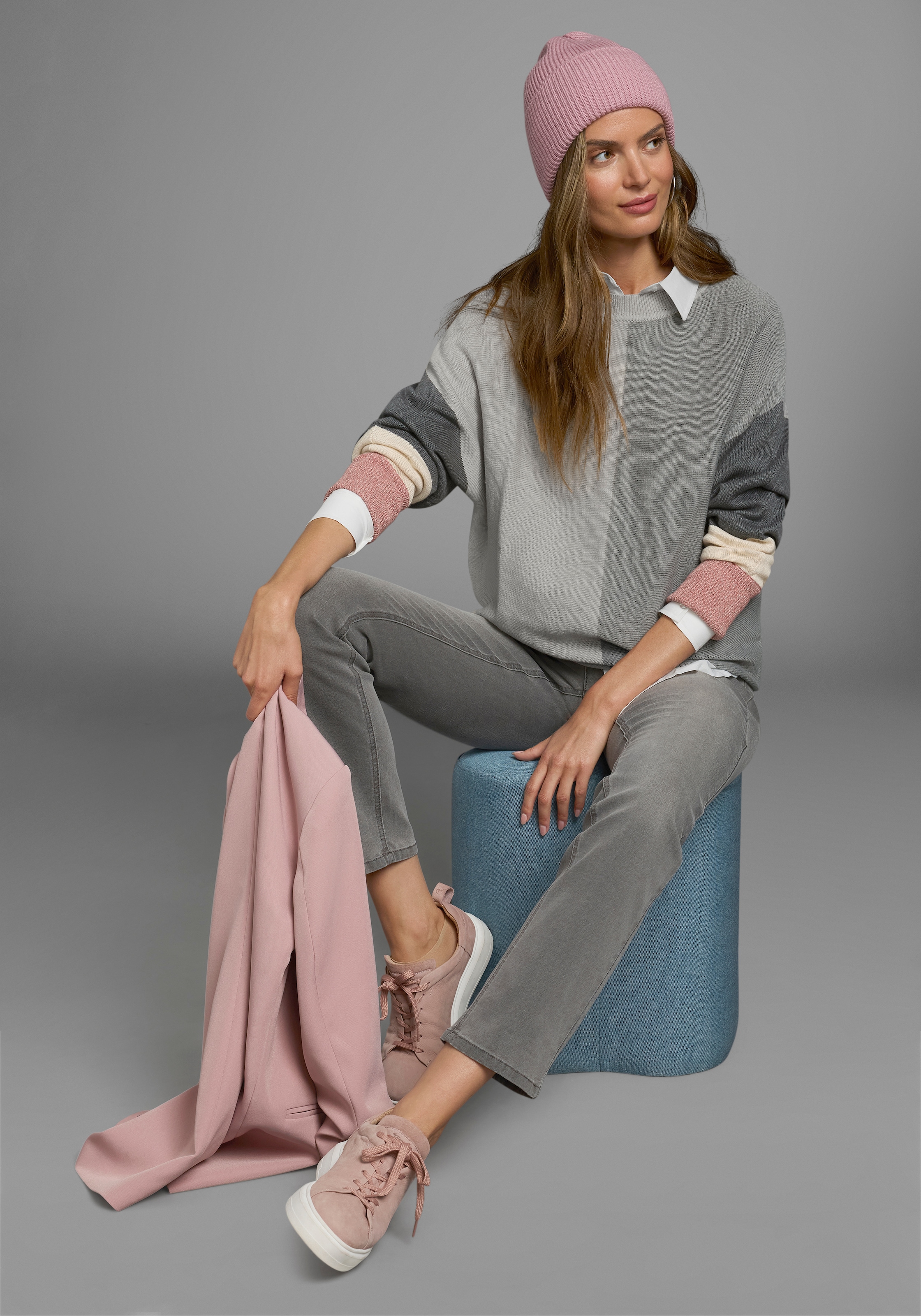 Boysen's Rundhalspullover, mit modischem Pastel-Colorblocking NEUE FARBE