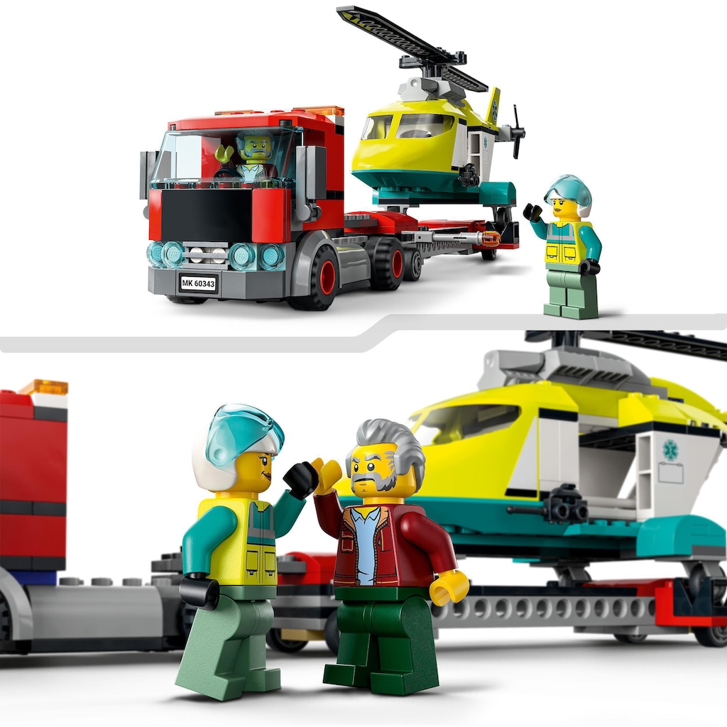 LEGO® Konstruktionsspielsteine »Hubschrauber Transporter (60343), LEGO® City«, (215 St.)