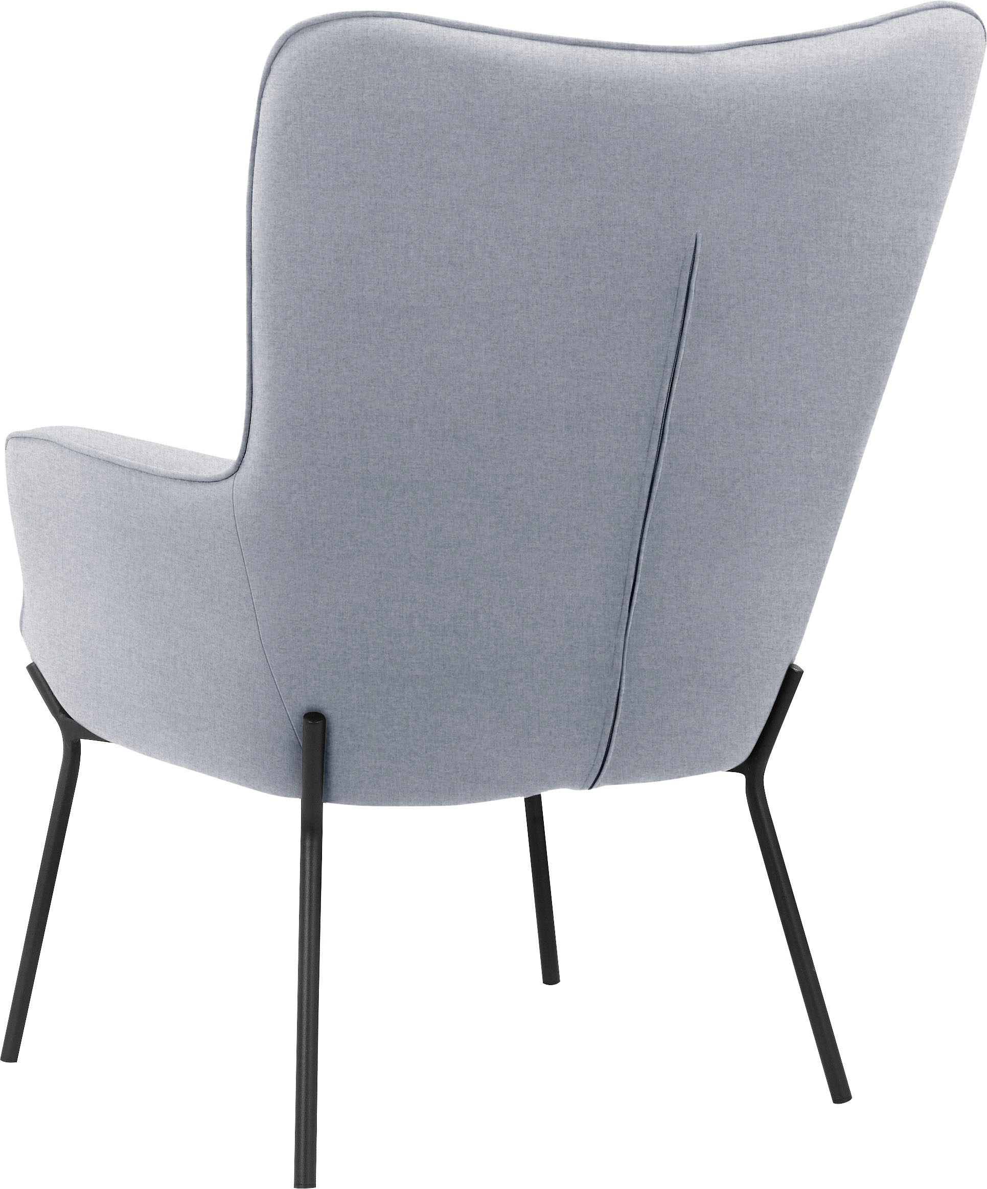 GOODproduct Loungesessel »Luukas, Ohrensessel mit Metallbeinen,«, (1 St.), Stoff recyceltes Polyester, Sitz und Rücken gepolstert, Sitzhöhe 46 cm