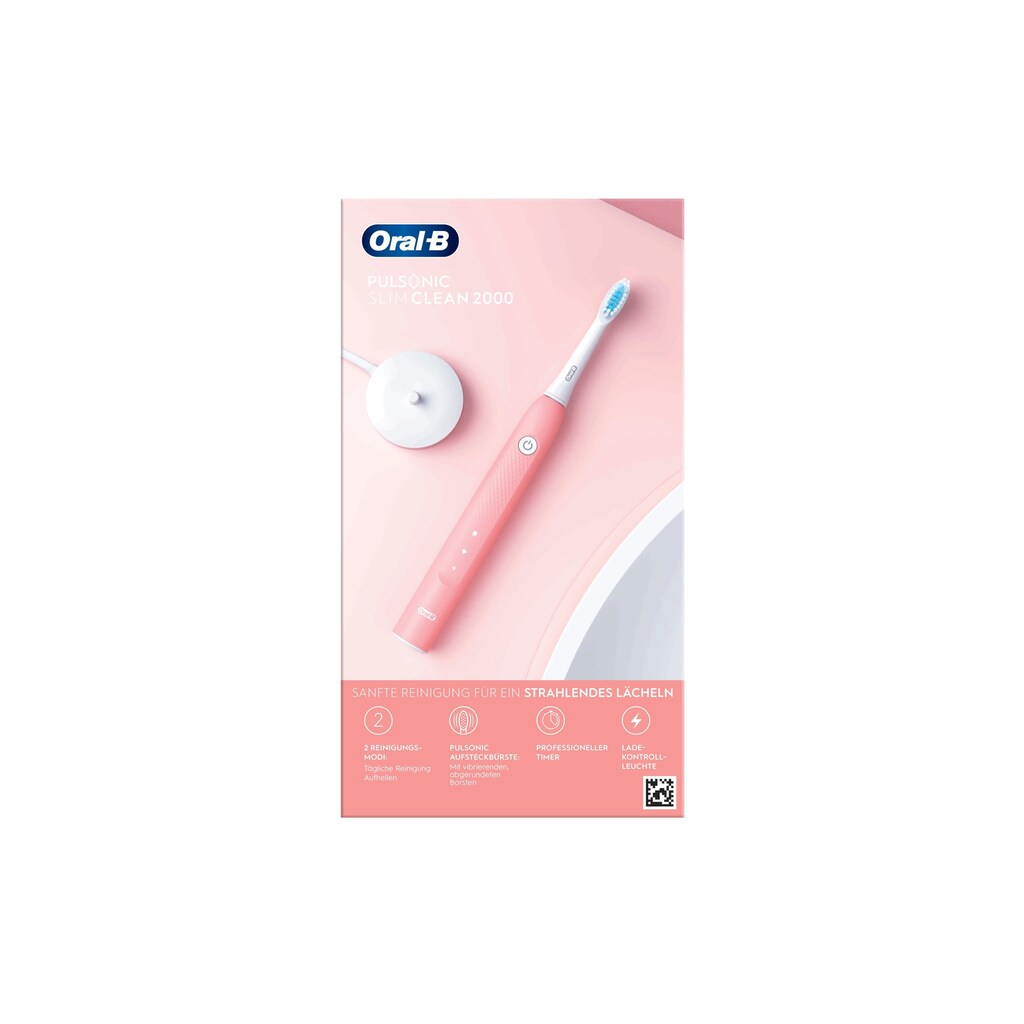 Oral-B Schallzahnbürste »Slim Clean 2000 Pink«, 1 St. Aufsteckbürsten