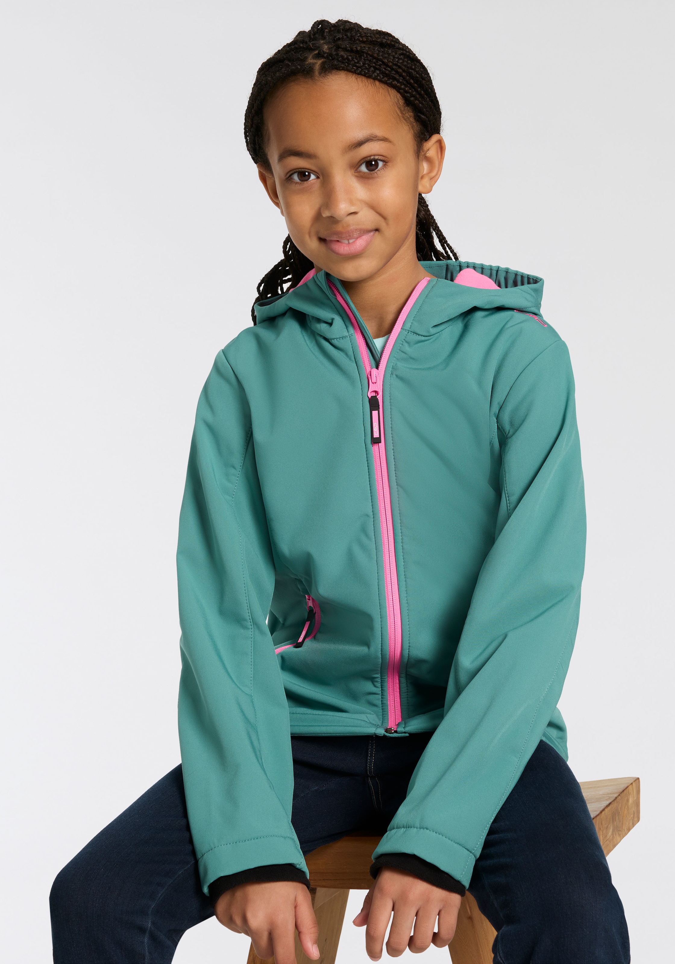 CMP Softshelljacke »KID G JACKET FIX HOOD für Kinder43405465«, mit Kapuze, Atmungsaktiv & Wasserabweisend & Windabweisend & für Kinder