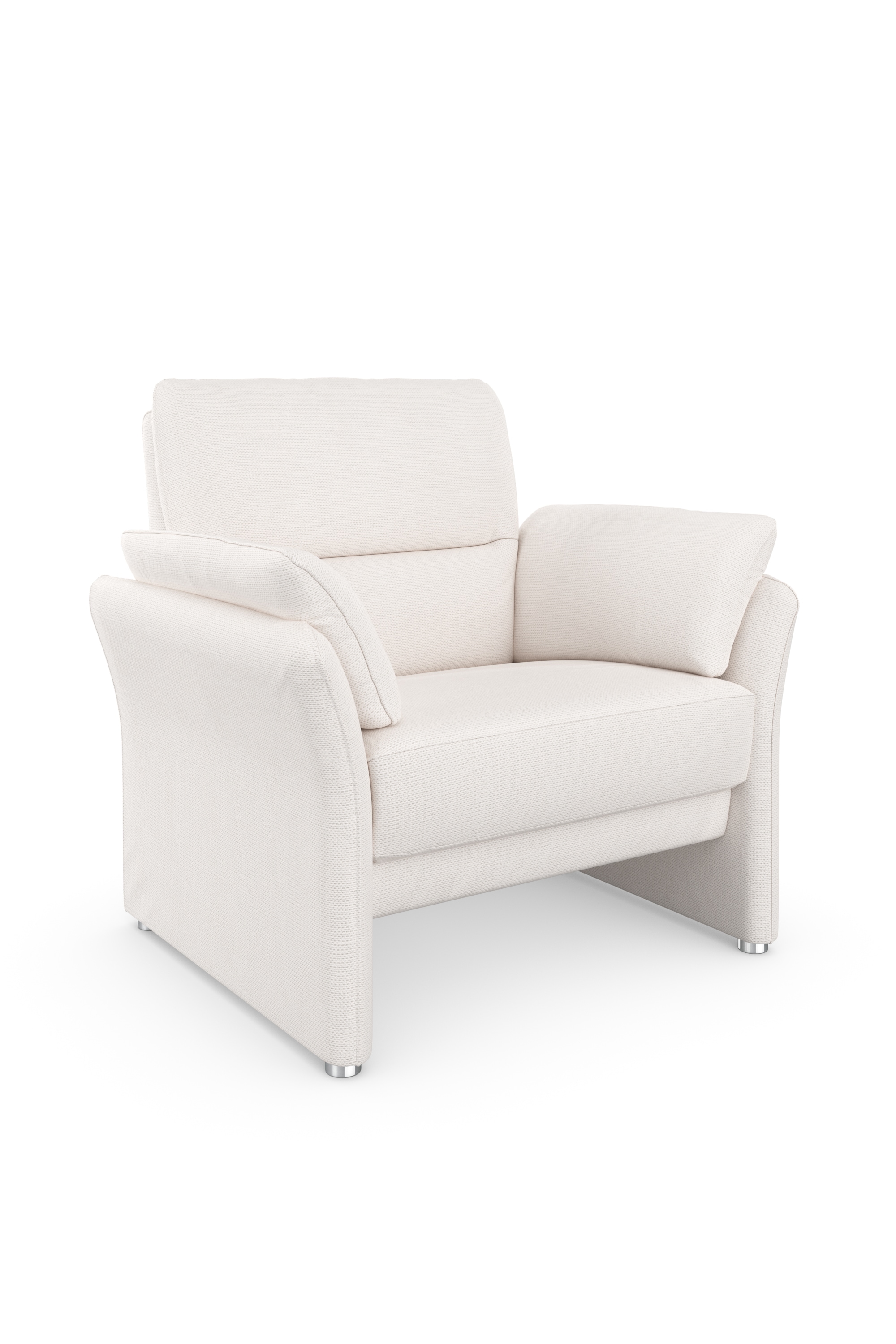 DOMO collection Sessel »Pina elegant und zeitloser Clubsessel, bequemer Cocktailsessel«, Hoher Sitzkomfort, Microfaser hochflorig, creme