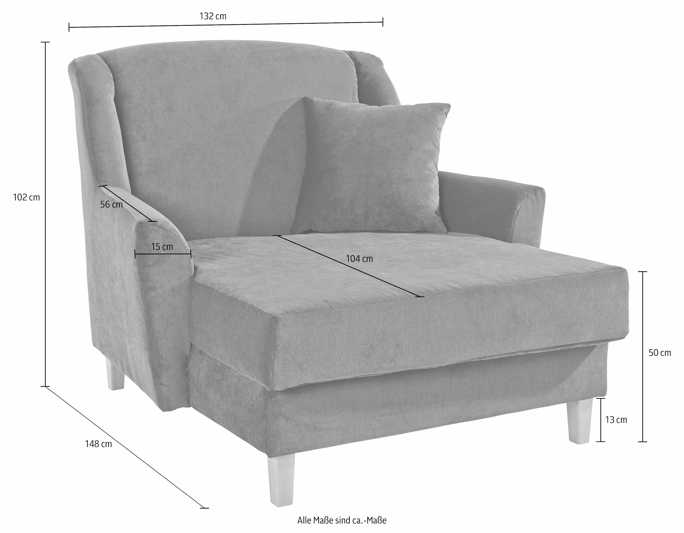 Max Winzer® XXL-Sessel »Julia, Megasessel mit Platz für 2, komfortabel und bequem«, Loungesessel in Ohrenbackenoptik, zeitlos und elegant, Holzfuss