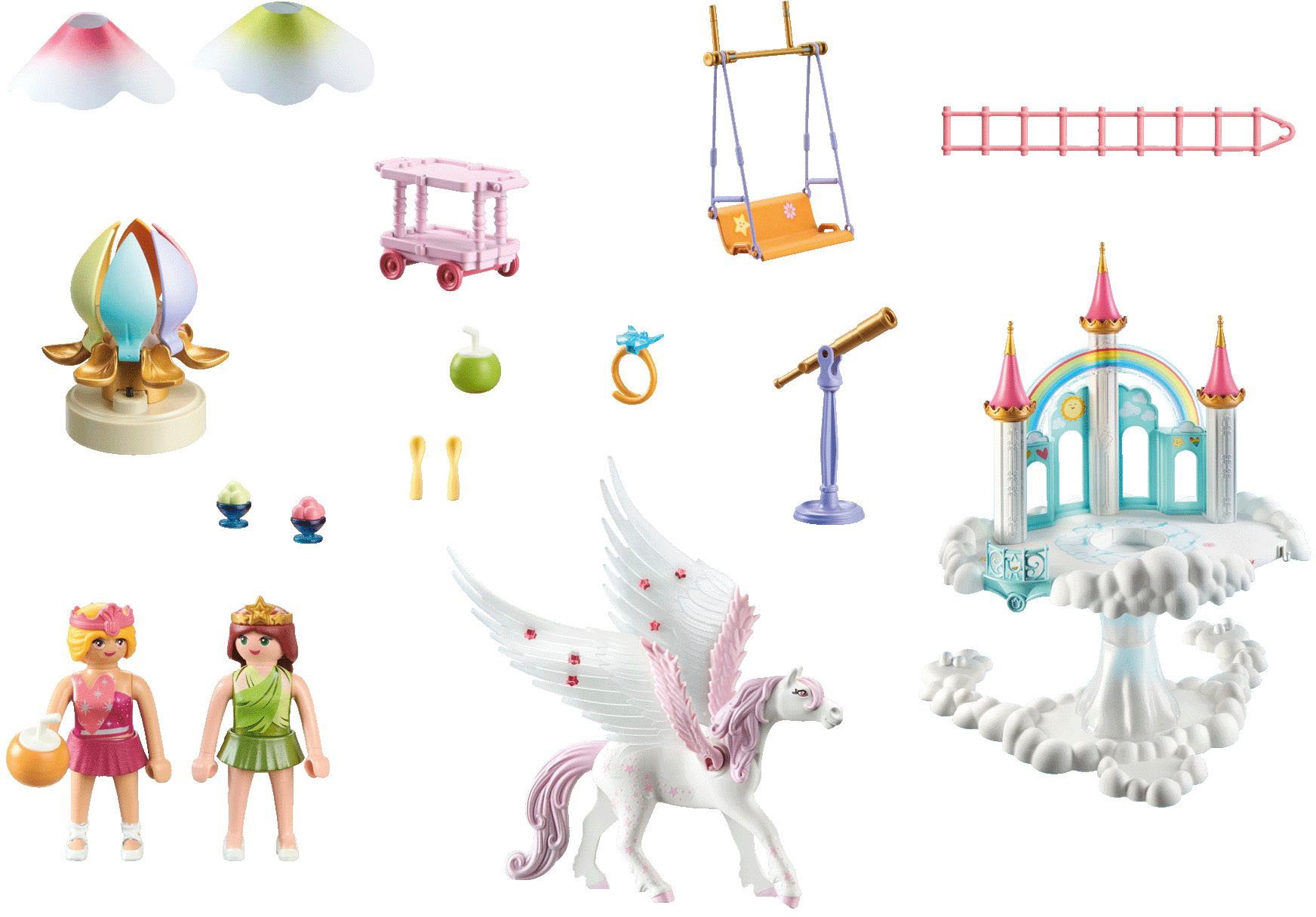 Playmobil® Konstruktions-Spielset »Himmlisches Regenbogenschloss (71359), Princess Magic«, (114 St.)