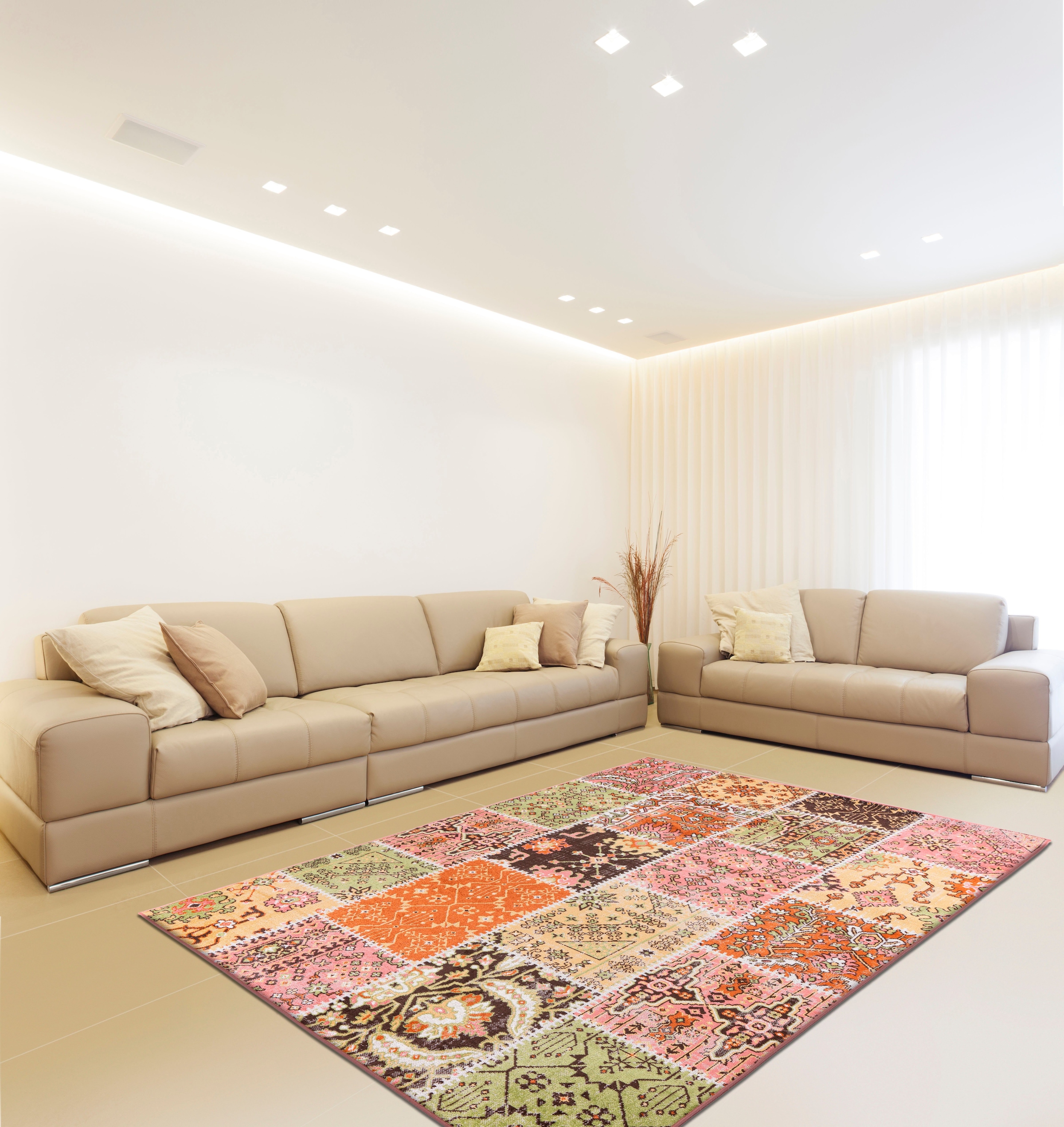 calo-deluxe Teppich »Ruzica-404«, rechteckig, 6 mm Höhe, Flachgewebe, Vintage Design, Wohnzimmer