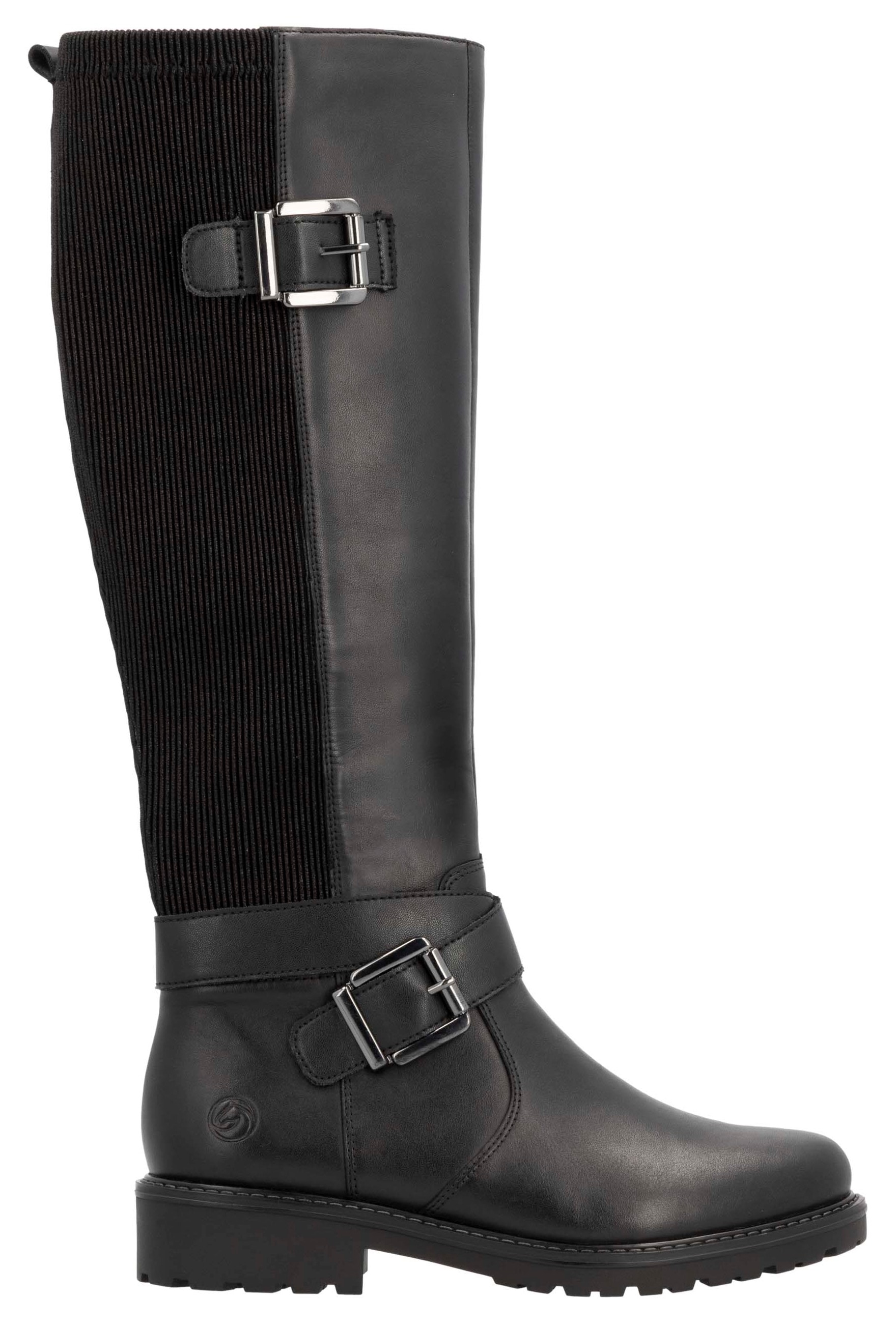 Remonte Stiefel »Elisabeth Hurley-Collection«, Blockabsatz, Herbstmode, Langschaftstiefel mit Innenreissverschluss