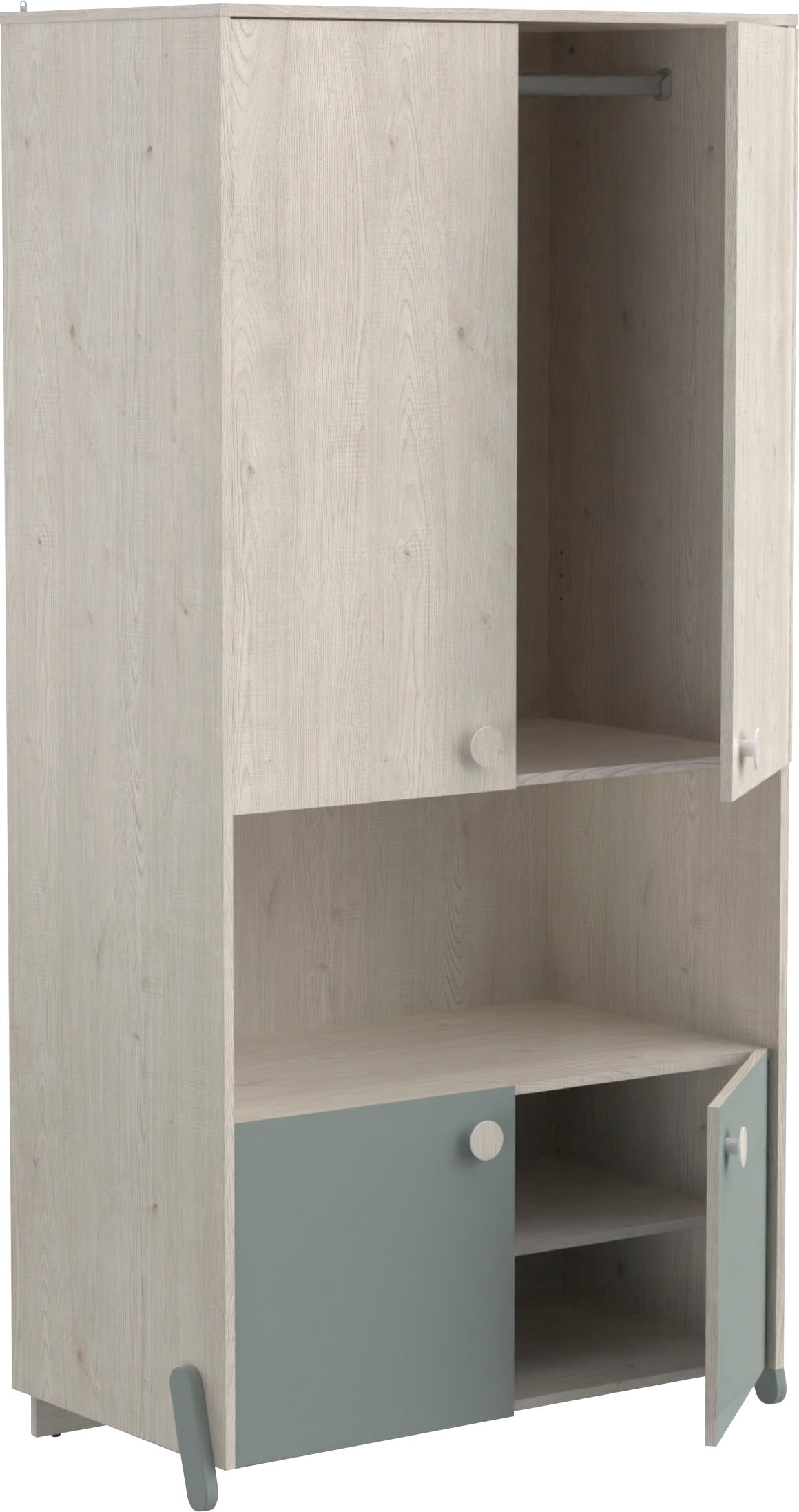 Demeyere GROUP Kleiderschrank »Ilian«, (Packung), modernes Design fürs Kinderzimmer, Kinderkleiderschrank