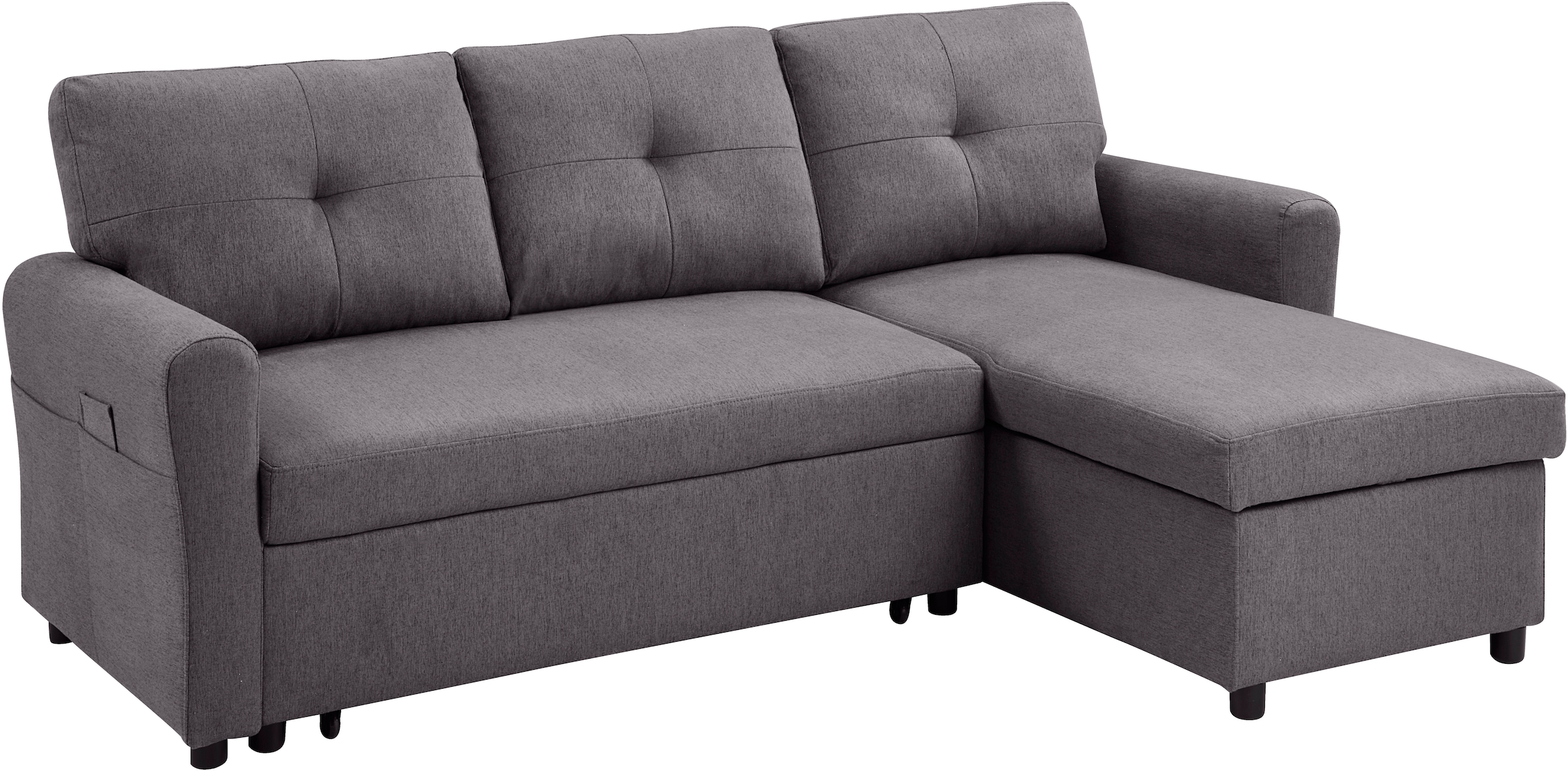 ATLANTIC home collection Schlafsofa »Gustavo L-Form«, mit Schlaffunktion, Stauraum & seitlichen Taschen