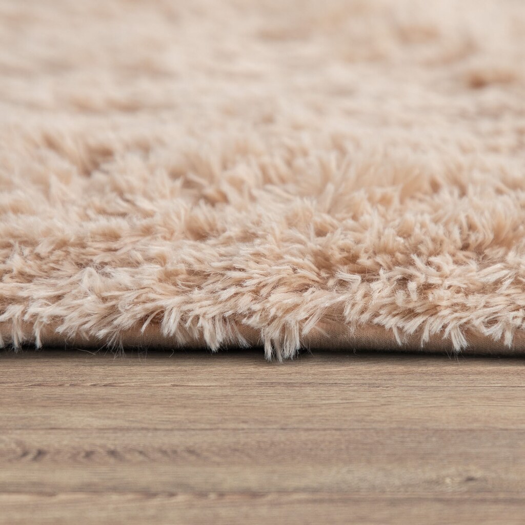 Paco Home Hochflor-Teppich »Silky 591«, rund, 33 mm Höhe, Uni Farben, besonders weich und kuschelig, ideal im Wohnzimmer & Schlafzimmer