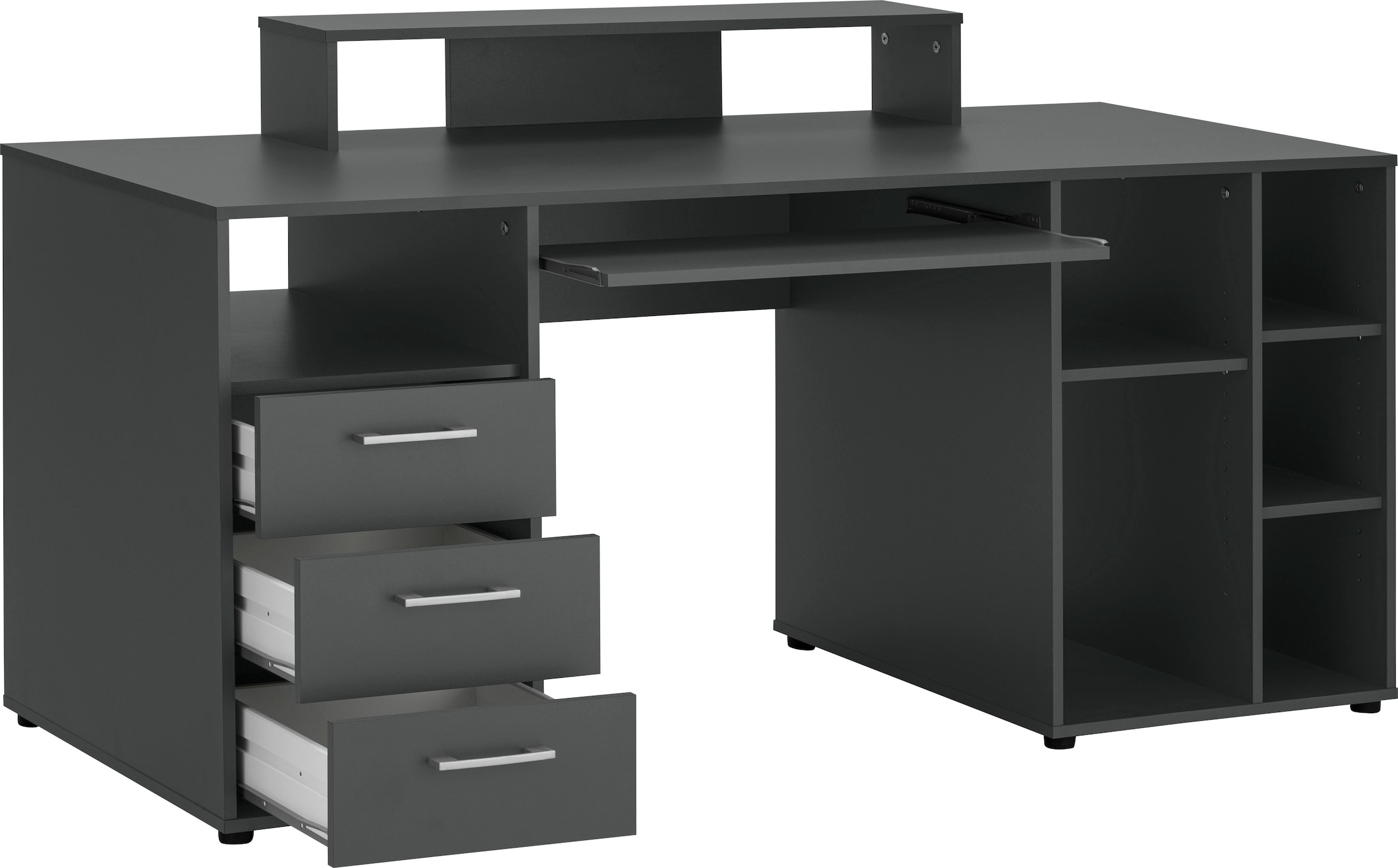 VOGL Möbelfabrik Schreibtisch »Lenny«, Tastaturauszug, Aufsatz & Towerfach, Breite 160 cm, Made in Germany