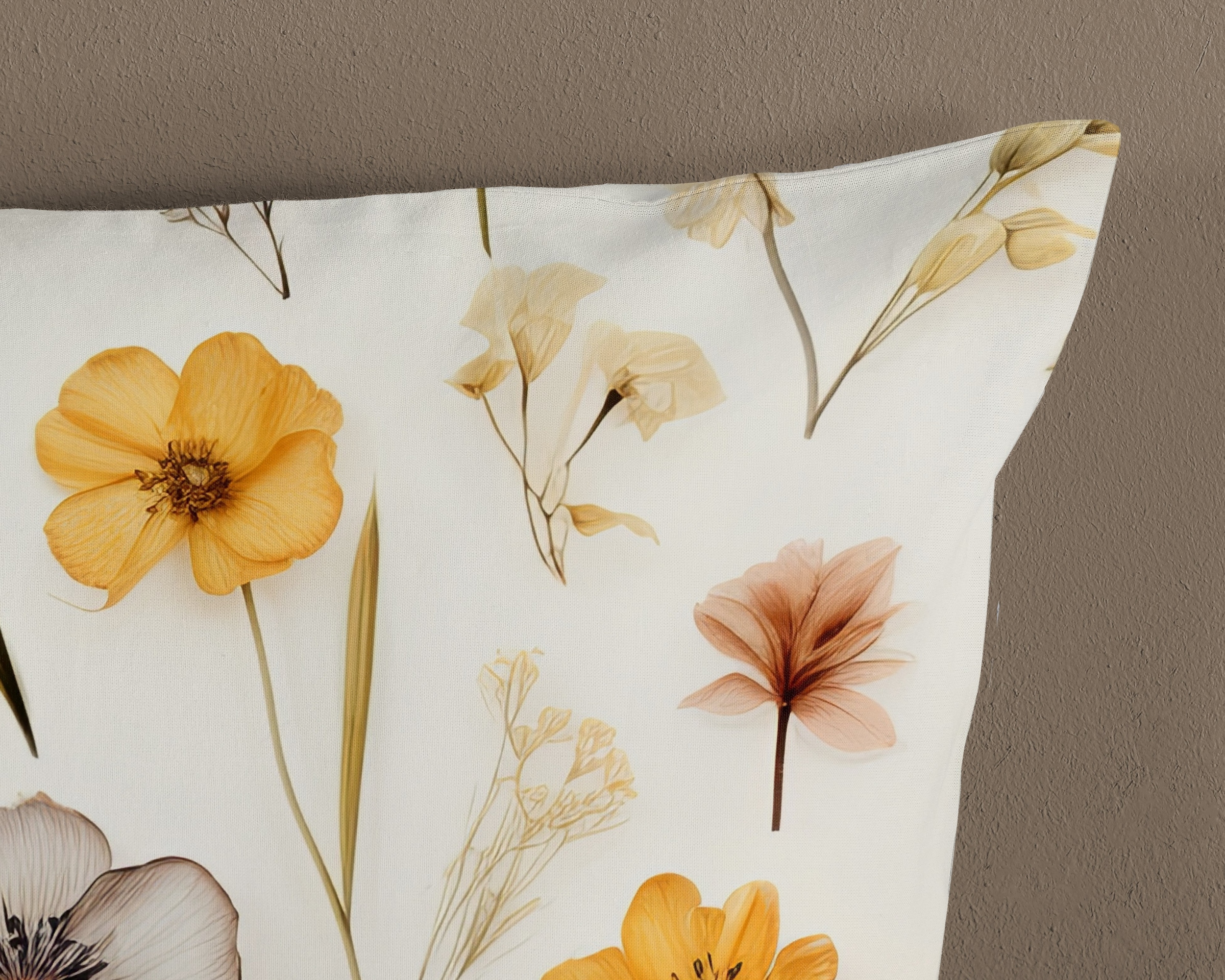 good morning Wendebettwäsche »Lara«, 100% Baumwolle, Renforcé, Reissverschluss, Wendeoptik, Blumen, Sand