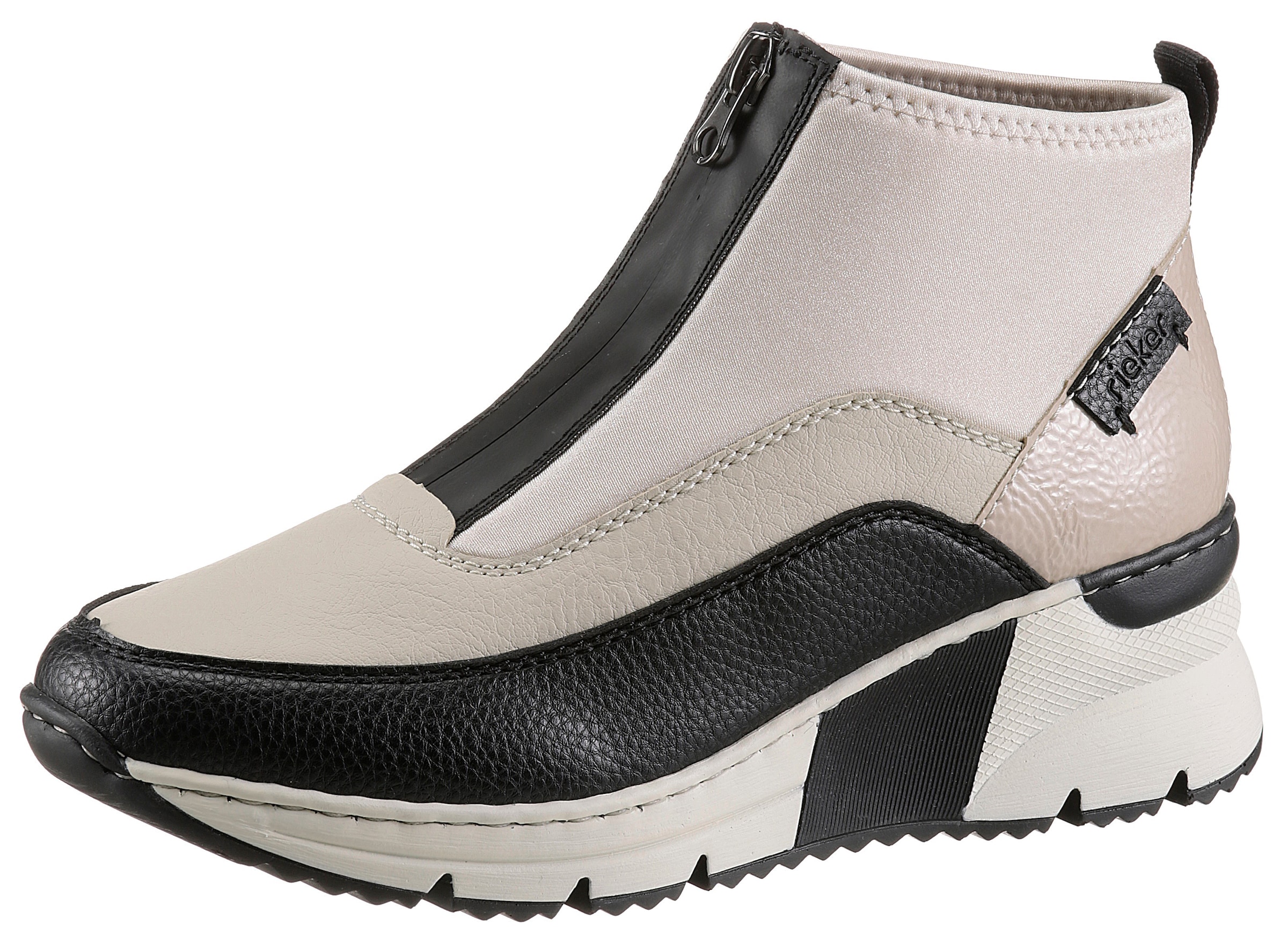 Rieker Schlupfboots Stiefelette, High Top Sneaker mit Reissverschluss auf der Vorderseite