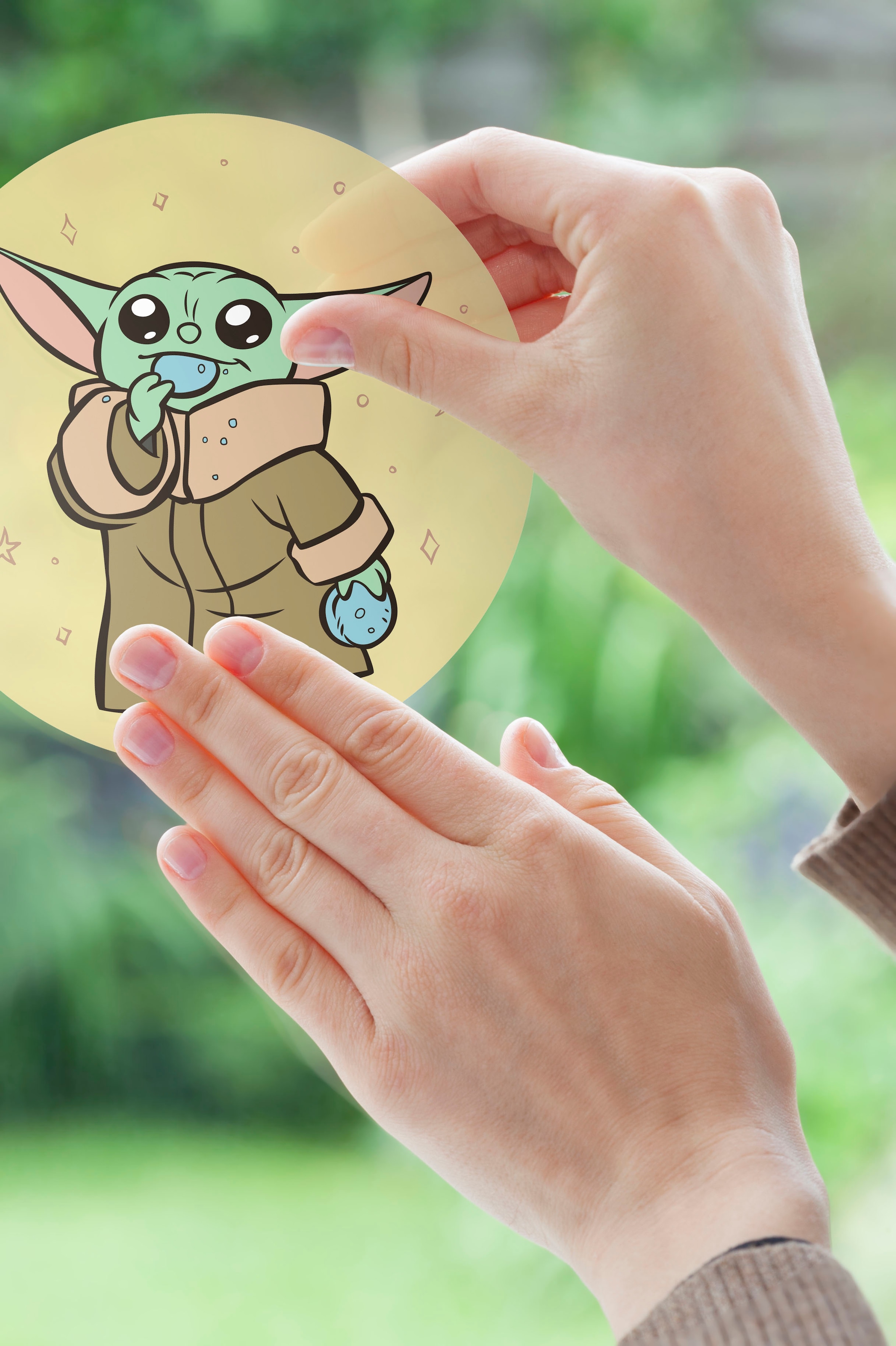 Komar Fensterdekoration »Fenstersticker - Grogu - Padawan Bubbles  - Grösse 30 x 30 cm, 2 Bogen«
