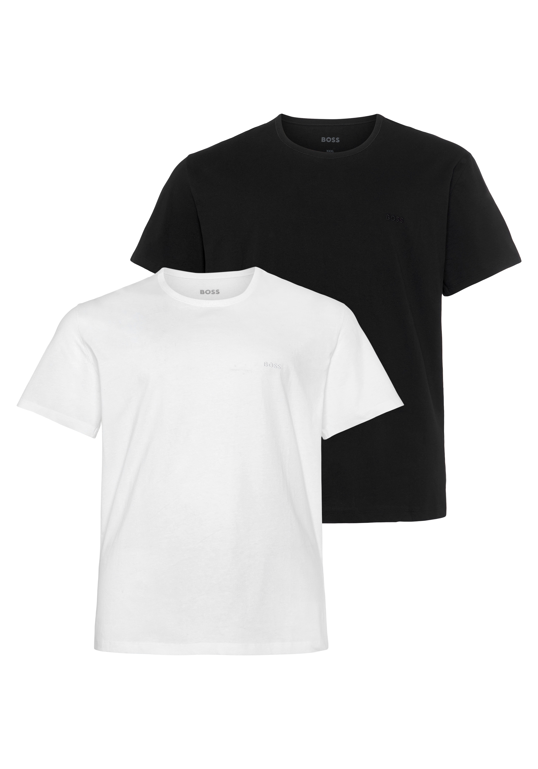 BOSS Rundhalsshirt »B-TShirtRN 2P Comfor« Packung, 2er-Pack, 2 Stk. mit tonalen Logo