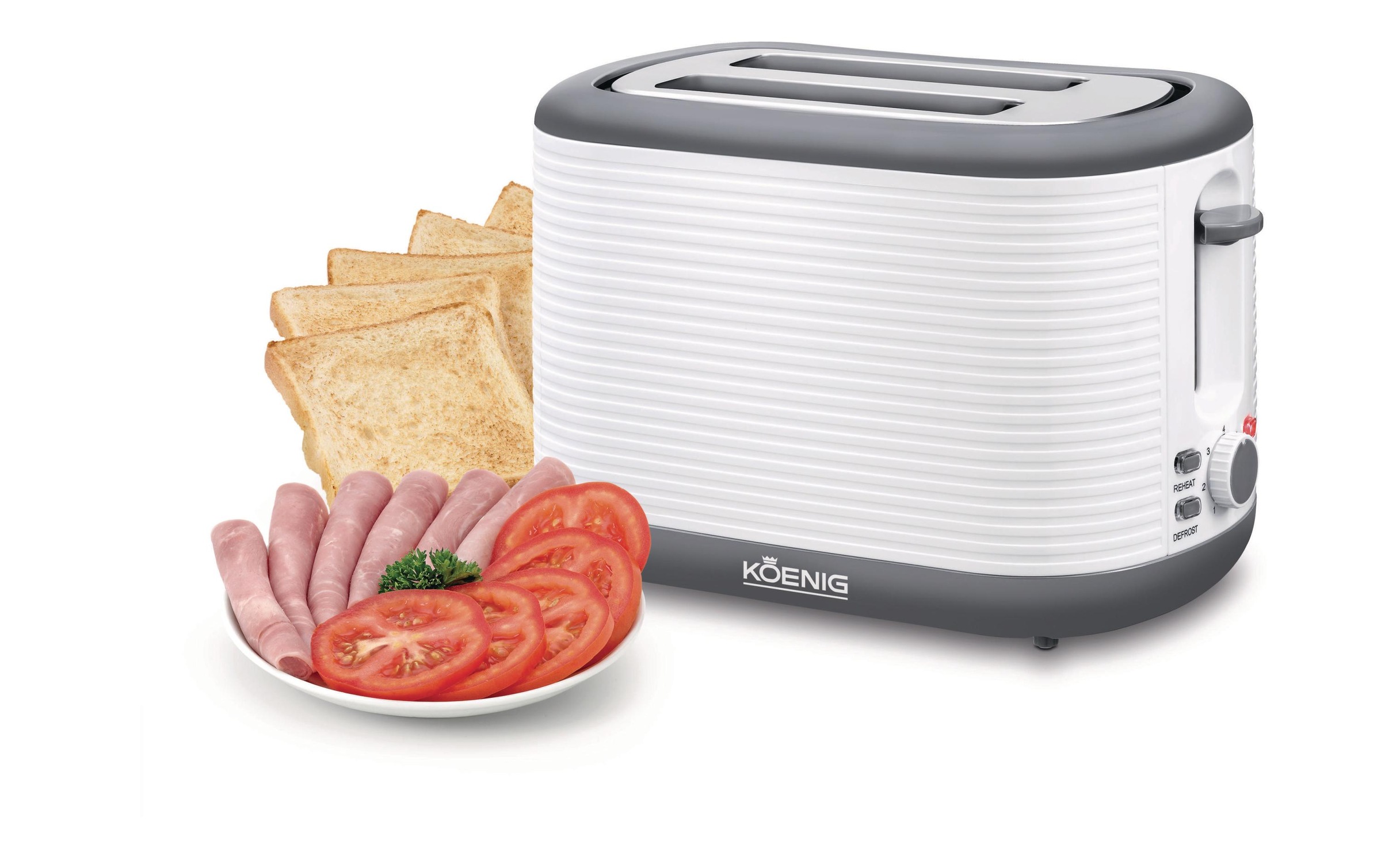KOENIG Toaster »Stripes, Weiss, Grau« für 2 Scheiben 930