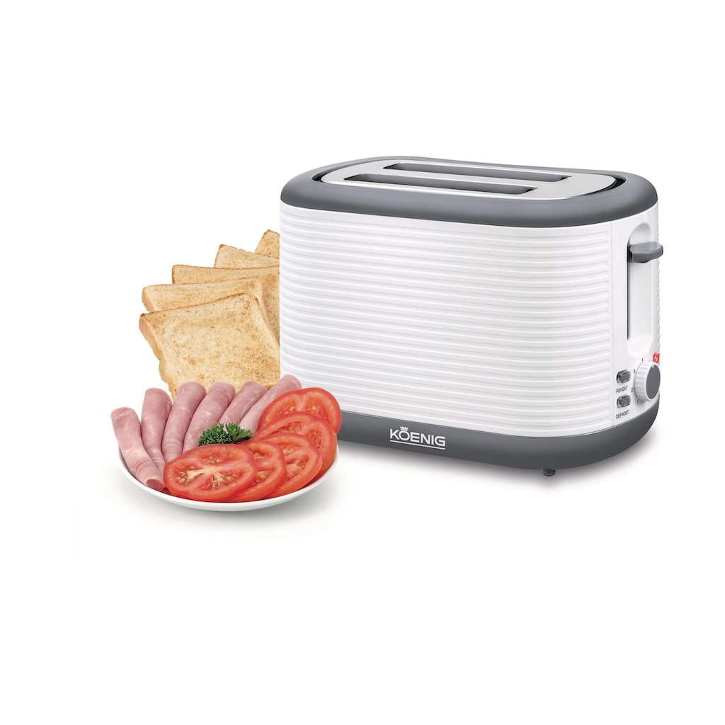 KOENIG Toaster »Stripes, Weiss, Grau«, für 2 Scheiben, 930 W