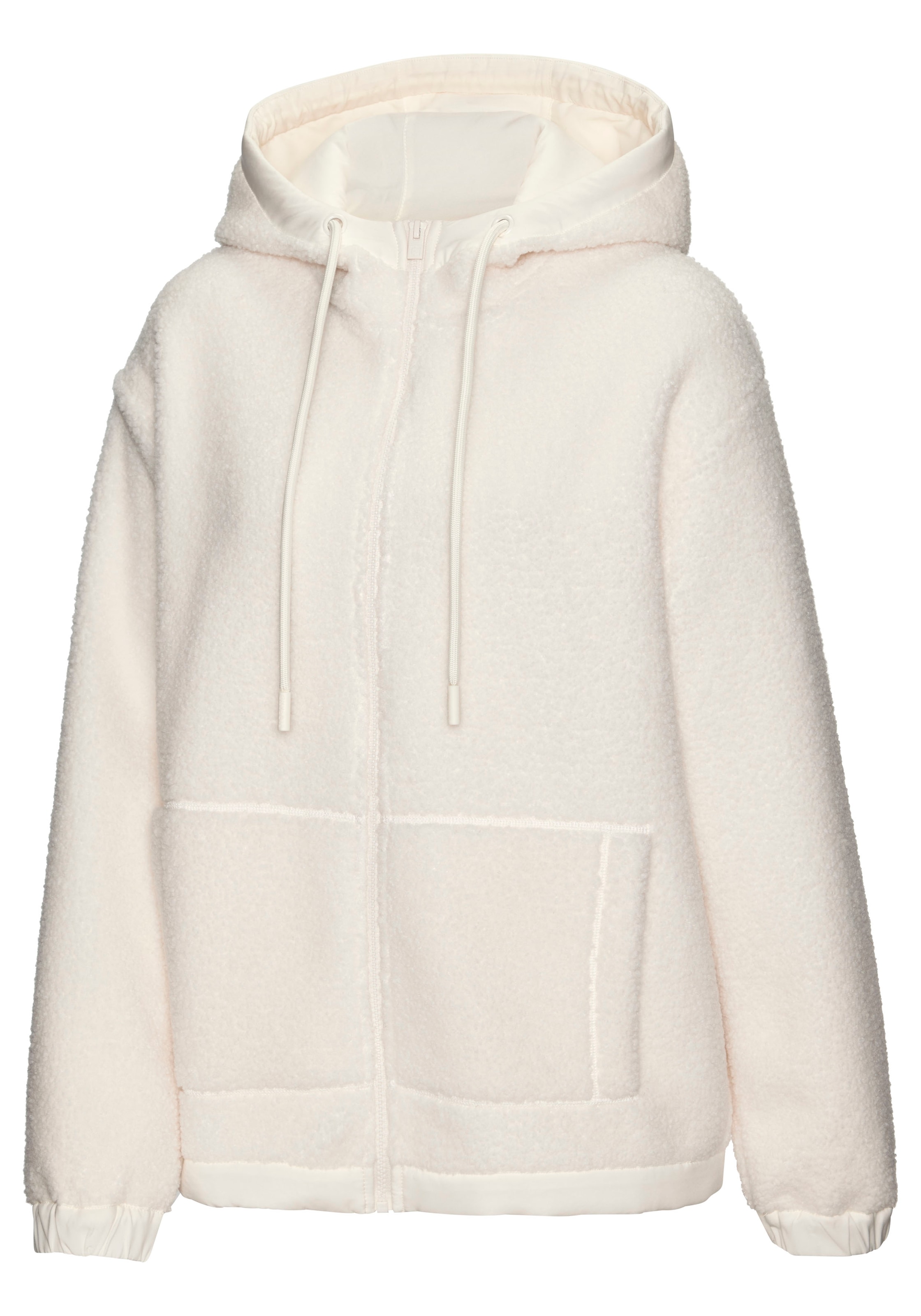 Elbsand Fleecejacke, mit Kapuze, aus Teddy-Fleece- mit Kapuze und schönem Logo auf der Rückseite