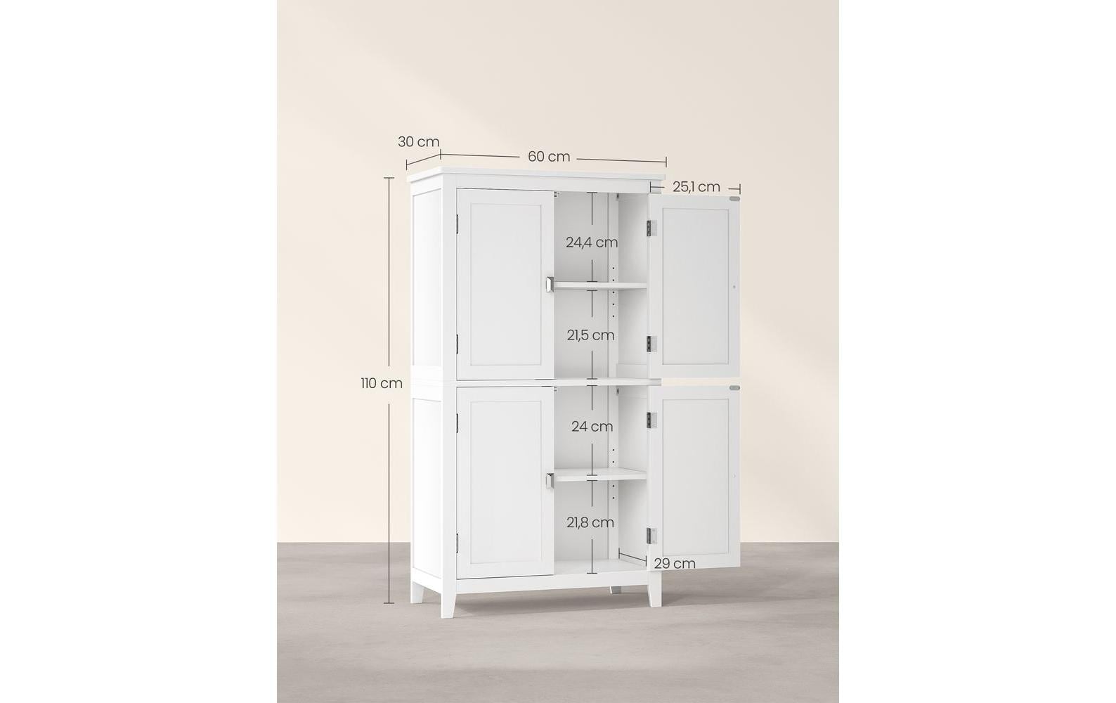 VASAGLE Vitrine »Landhausstil 60 x 110 cm«